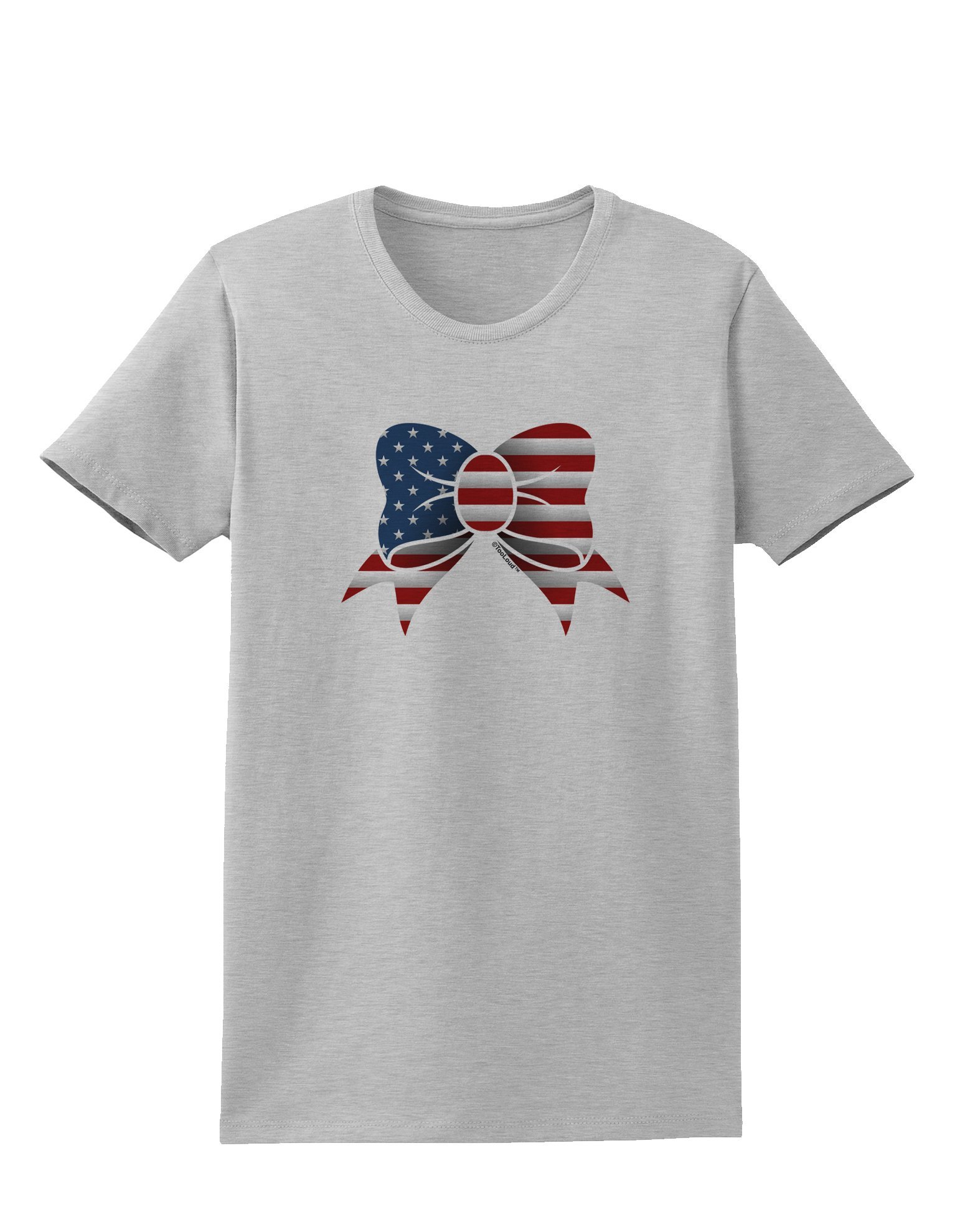Patriotic Bow Women's T-Shirt - American Flag Print Casual Tee for 4th of July, Memorial Day & Summer Outfits
