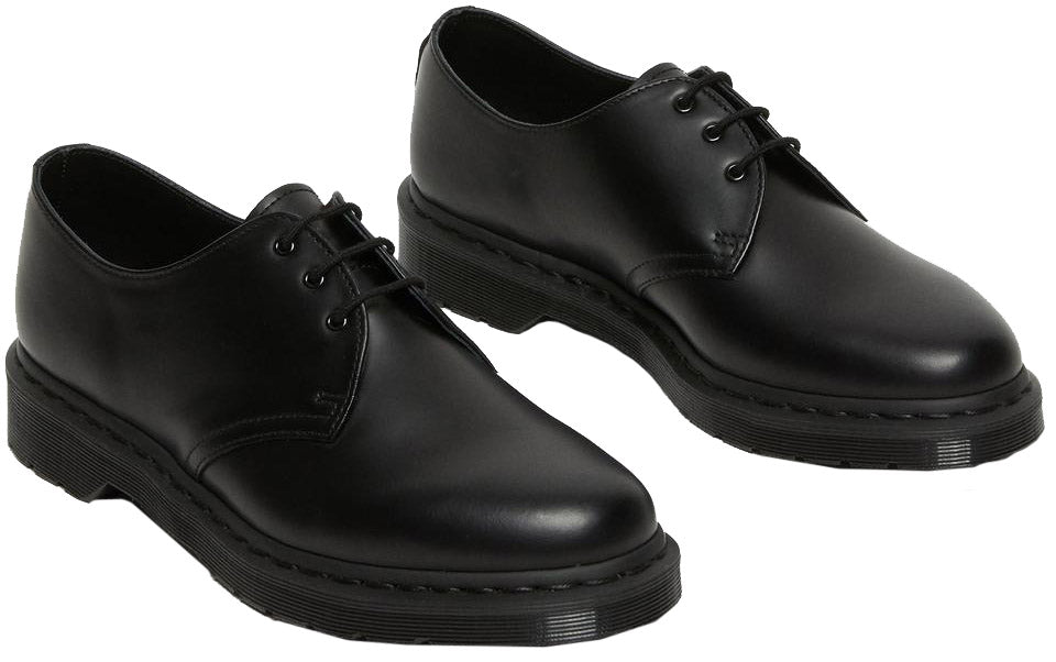Dr. Martens 1461 Mono Smooth Leather Oxford Shoes - Unisex Classic Black Leather Lace-Up Shoes for Men & Women | Perfect for Work, Casual & Formal Wear