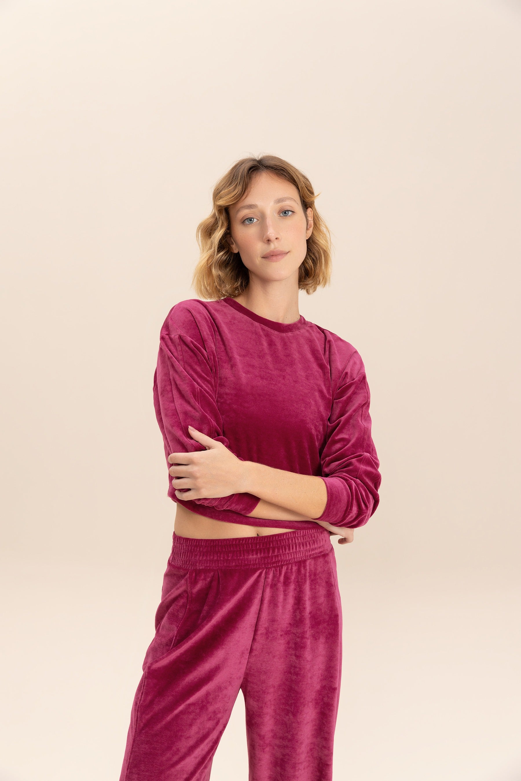 Soft Plush Straight Leg Pants for Women - Cozy Winter Lounge Pants, High Waist Fleece Trousers for Home, Office & Travel