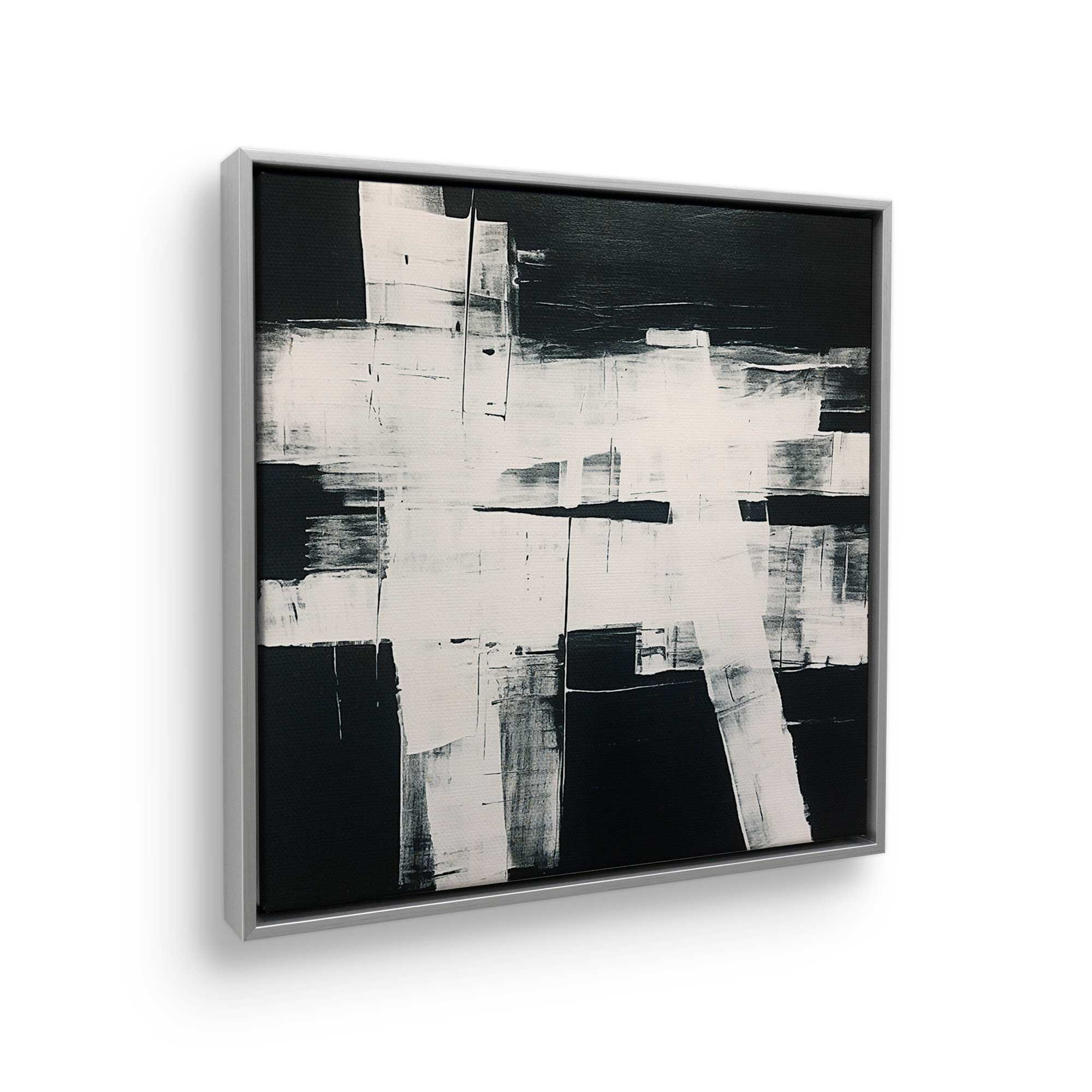 Eclipsed Onyx Tangle II Canvas Wall Art Print - Modern Abstract Painting for Living Room, Bedroom & Office Decor
