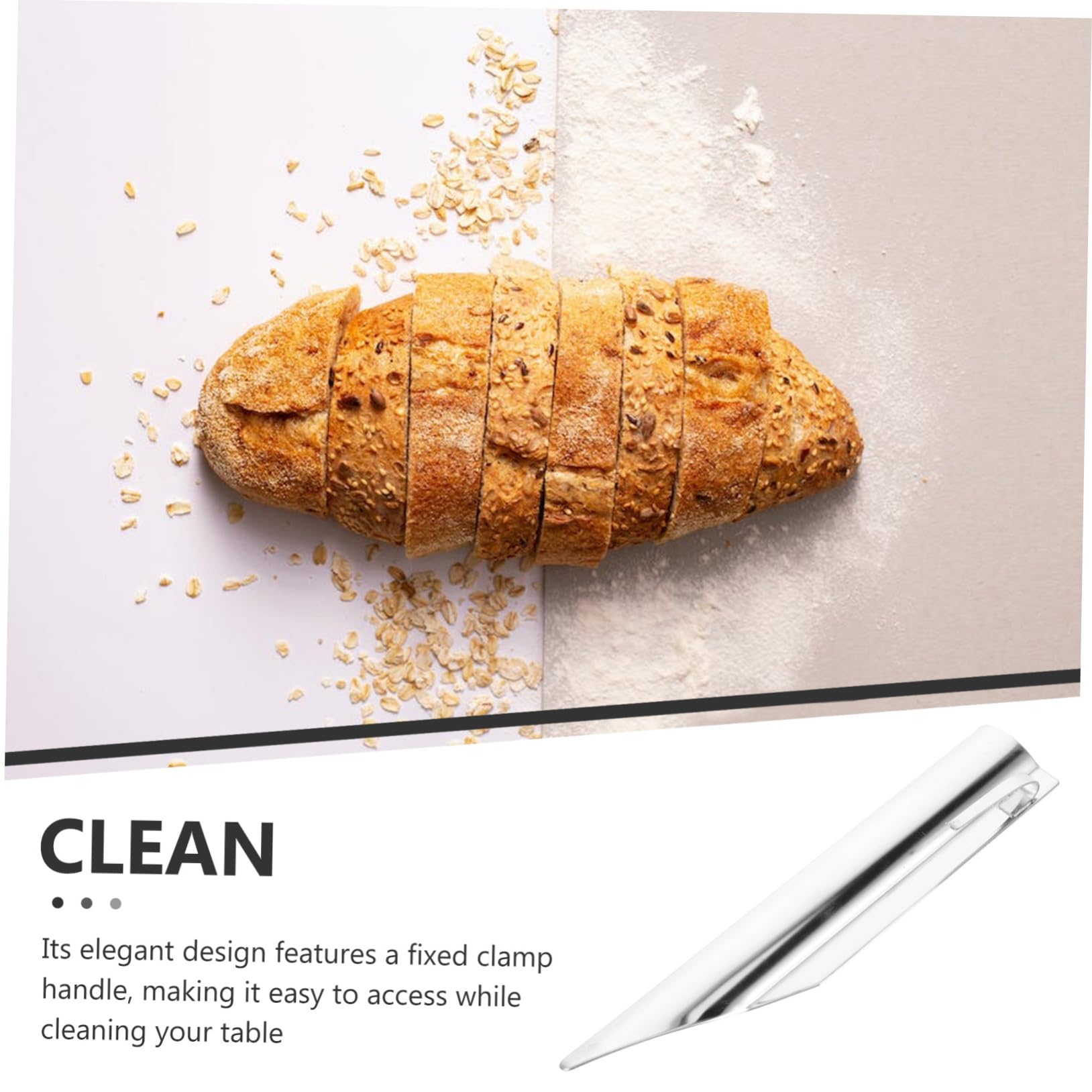 Portable Stainless Steel Kitchen Crumb Sweeper - Efficient Tabletop Cleaner for Crumbs, Food Particles & Messes - Perfect for Dining Tables, Countertops & Office Desks