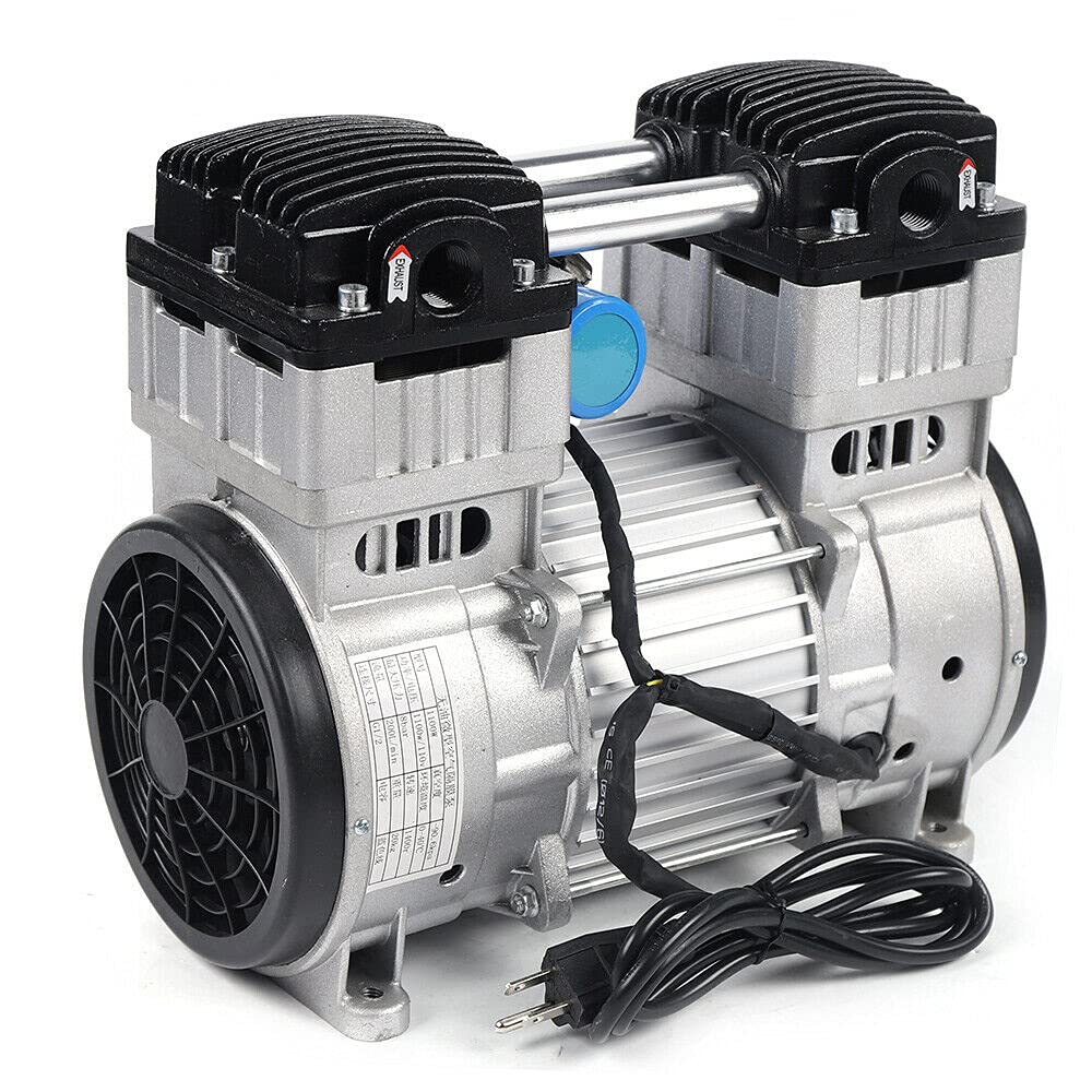 7CFM Oil-Free Diaphragm Vacuum Pump - 1400 RPM Electric Air Compressor Motor - 110V for HVAC, Medical Equipment & Laboratory Use