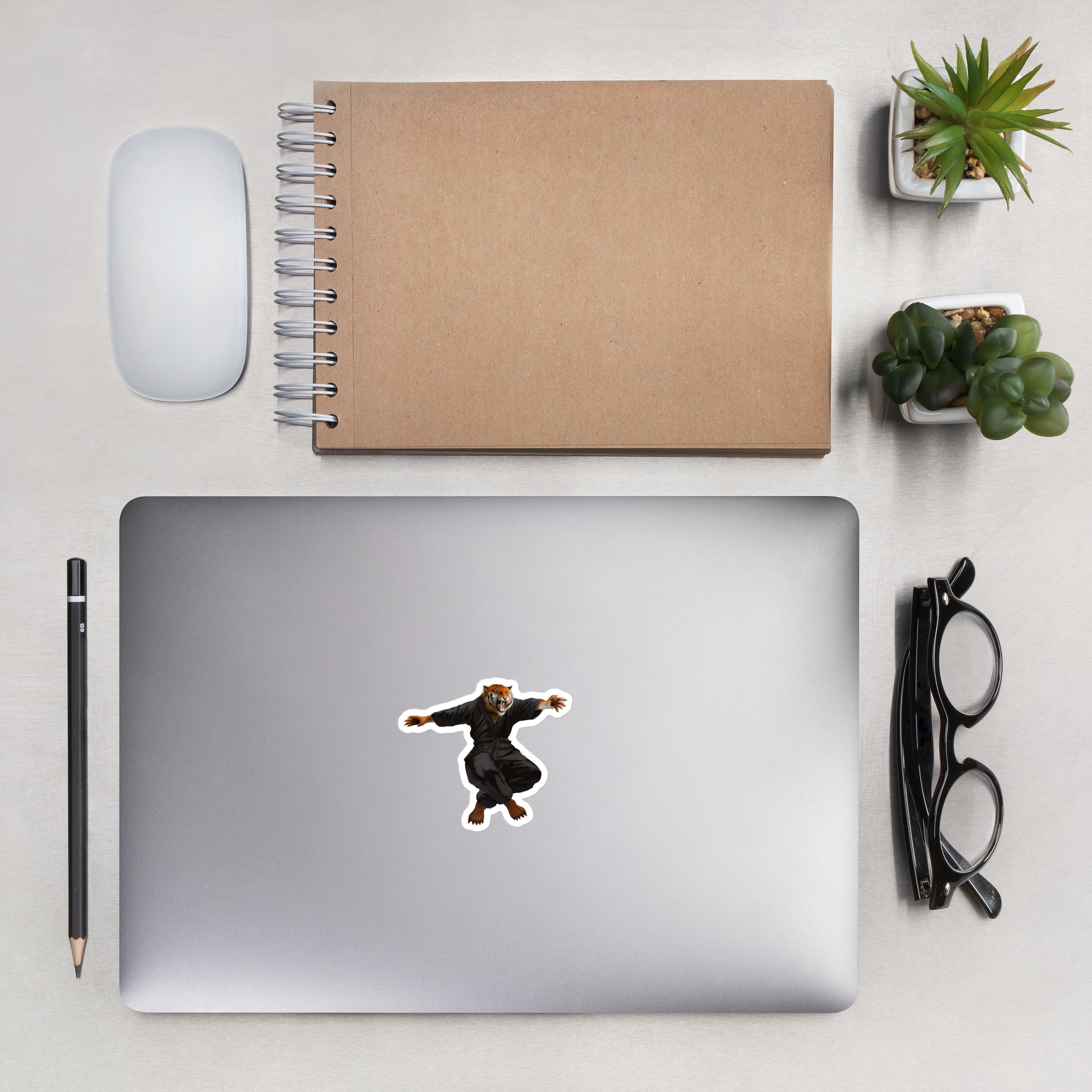 Zoo Jitsu Fighters Tiago the Tiger Bubble-Free Sticker - Premium Vinyl Decal for Laptops, Water Bottles & DIY Crafts
