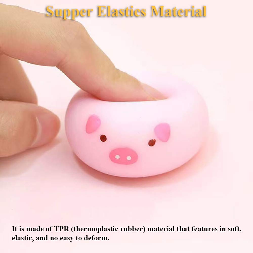 3 Pack Piggy Steamed Bun Stress Relief Toys - Soft Elastic Simulation Food Squeeze Toys for Adults & Kids - Fun Prank Gifts & Anxiety Relief - Includes Mini Steamer for Office, Classroom & Home Decompression