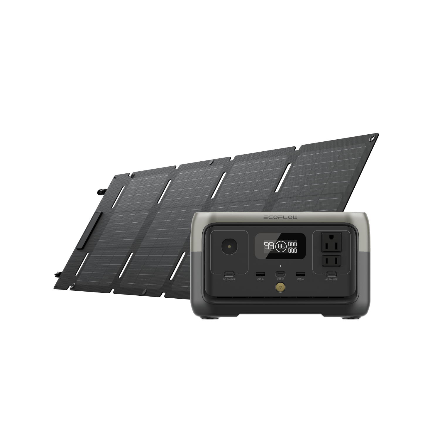 EcoFlow 45W Portable Solar Panel - Lightweight Foldable Solar Charger for Outdoor Camping, Hiking & Emergency Power Supply | Compatible with Power Stations & Phones