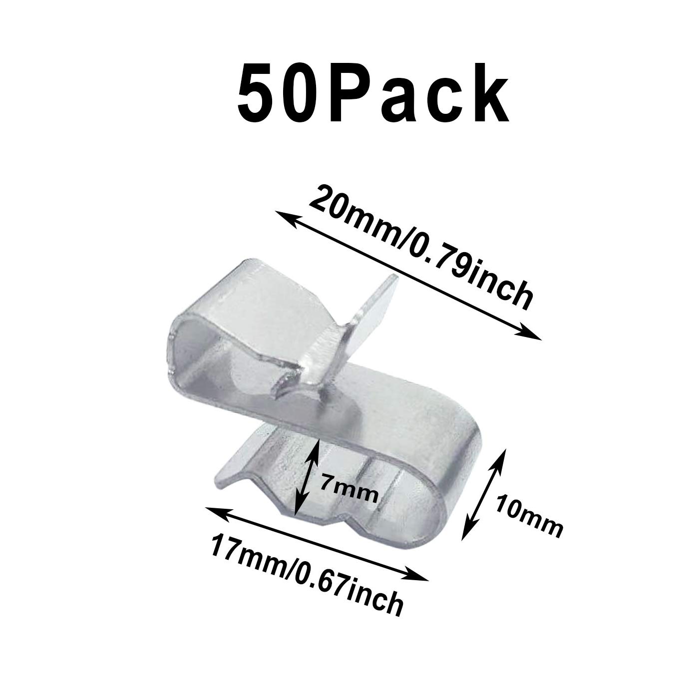 20mm Stainless Steel Cable Clips (50 Pack) - Secure Wires for Frames & DIY