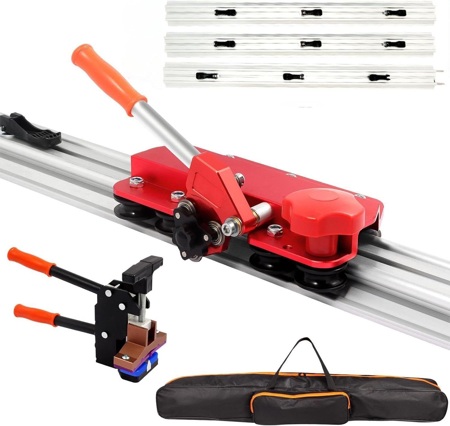 110-Inch Large Manual Tile Cutter for Ceramic Tiles - Built-in Suction Cups & Tile Pliers, 3-Push Knife System, Cuts Up to 4.7-Inch Thick Tiles - Perfect for Flooring, Backsplash, and DIY Home Renovation Projects