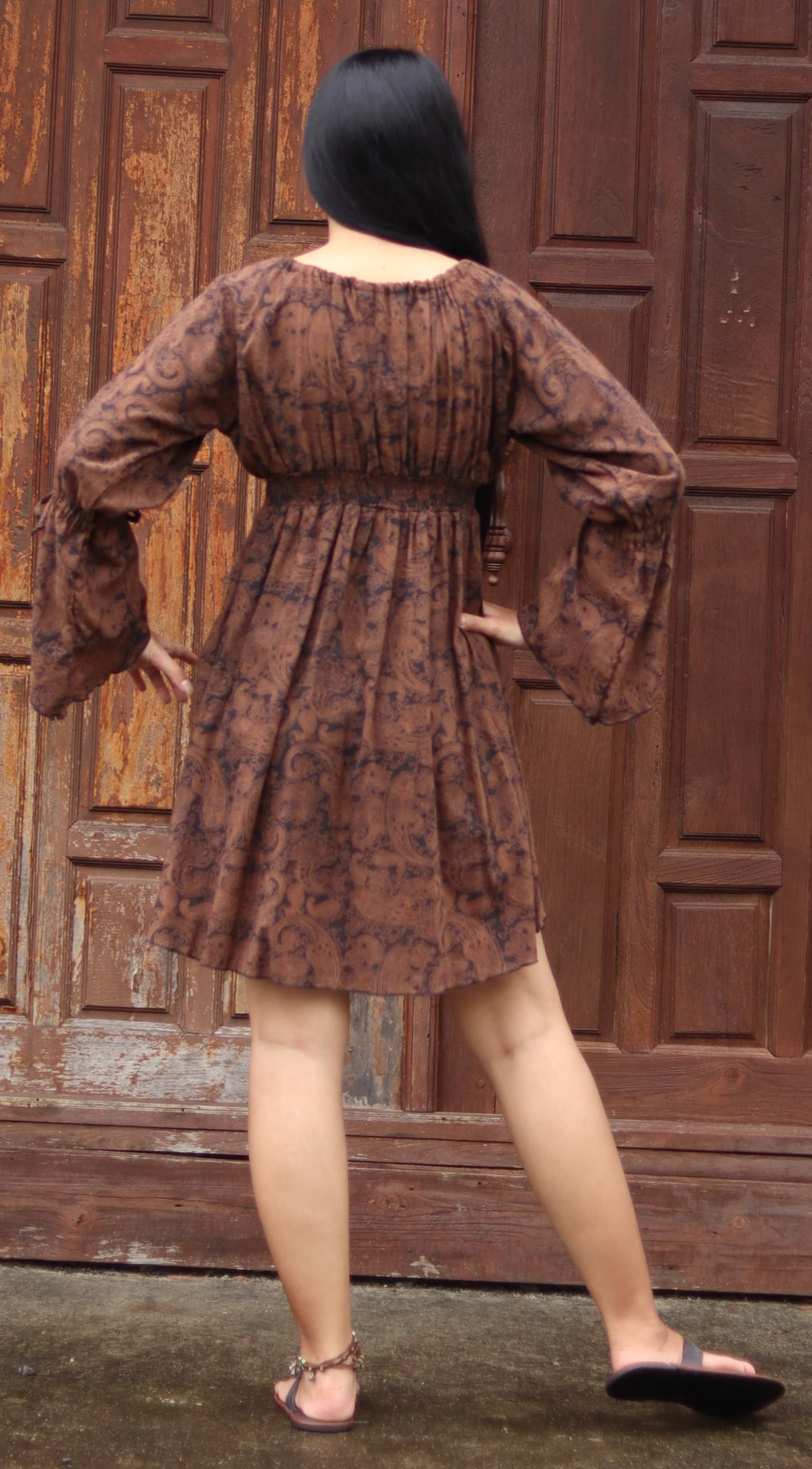 Gypsy Homestead Cotton Ladies Shirt - Pull String Sleeves for Casual Wear
