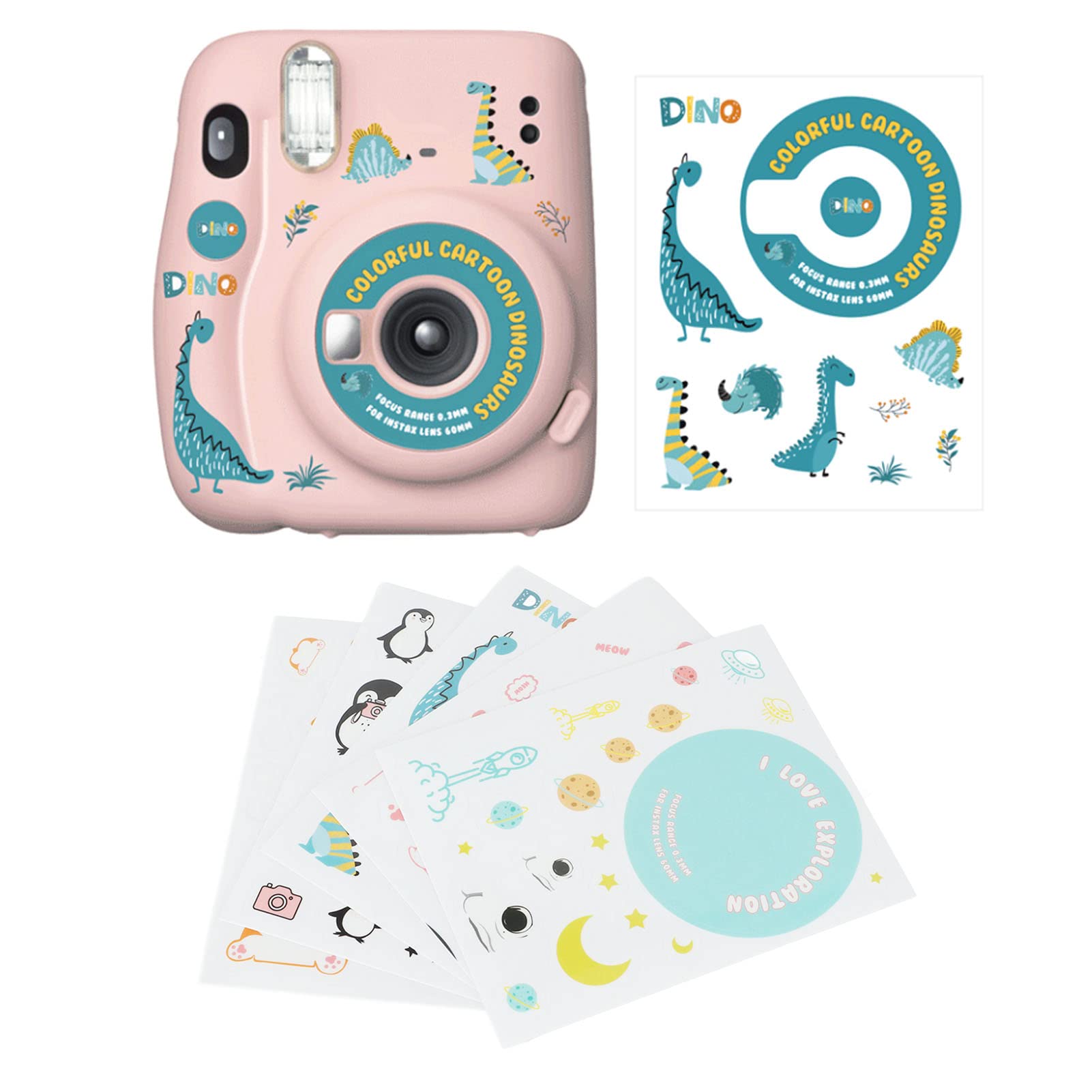 Colorful Cute Cartoon Camera Stickers - Space Animals Series PVC Decals for Camera Bags, Laptops & Water Bottles - Fun DIY Photography Accessories for Kids & Adults