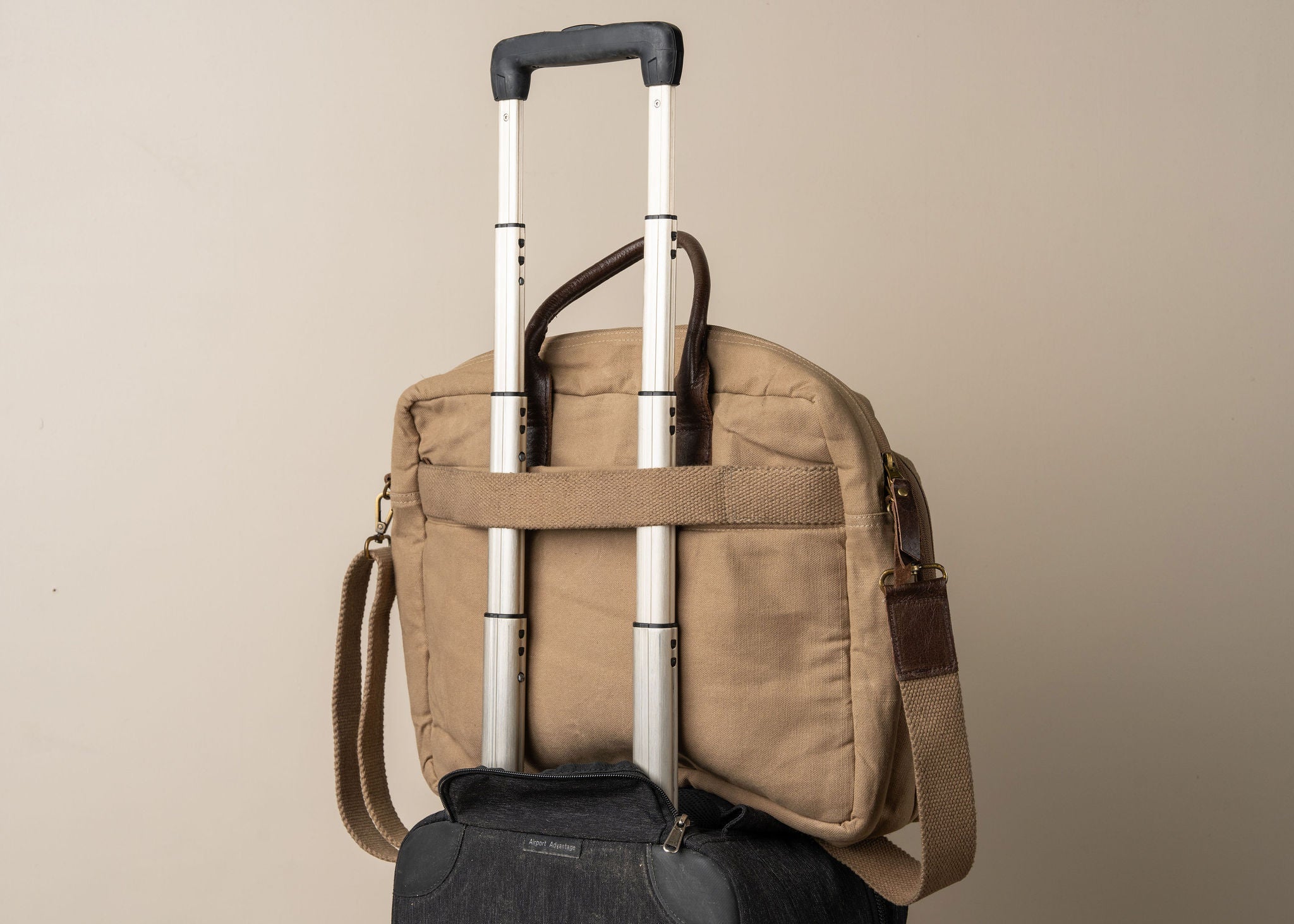 Premium Cinnamon Brown Canvas Laptop Bag for Men & Women - Durable 15.6 Inch Computer Briefcase - Perfect for Business Travel, Work Commute & College Campus Use