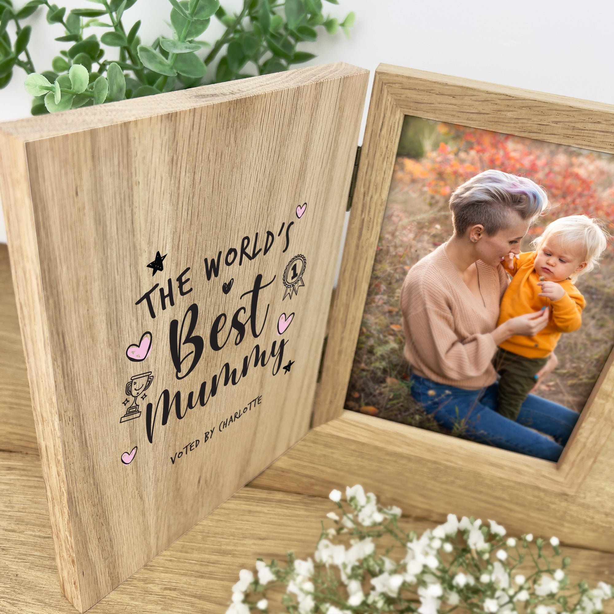 Custom 'World's Best Mom' Photo Book Frame - Perfect Gift for Mother's Day, Birthday & Home Decor
