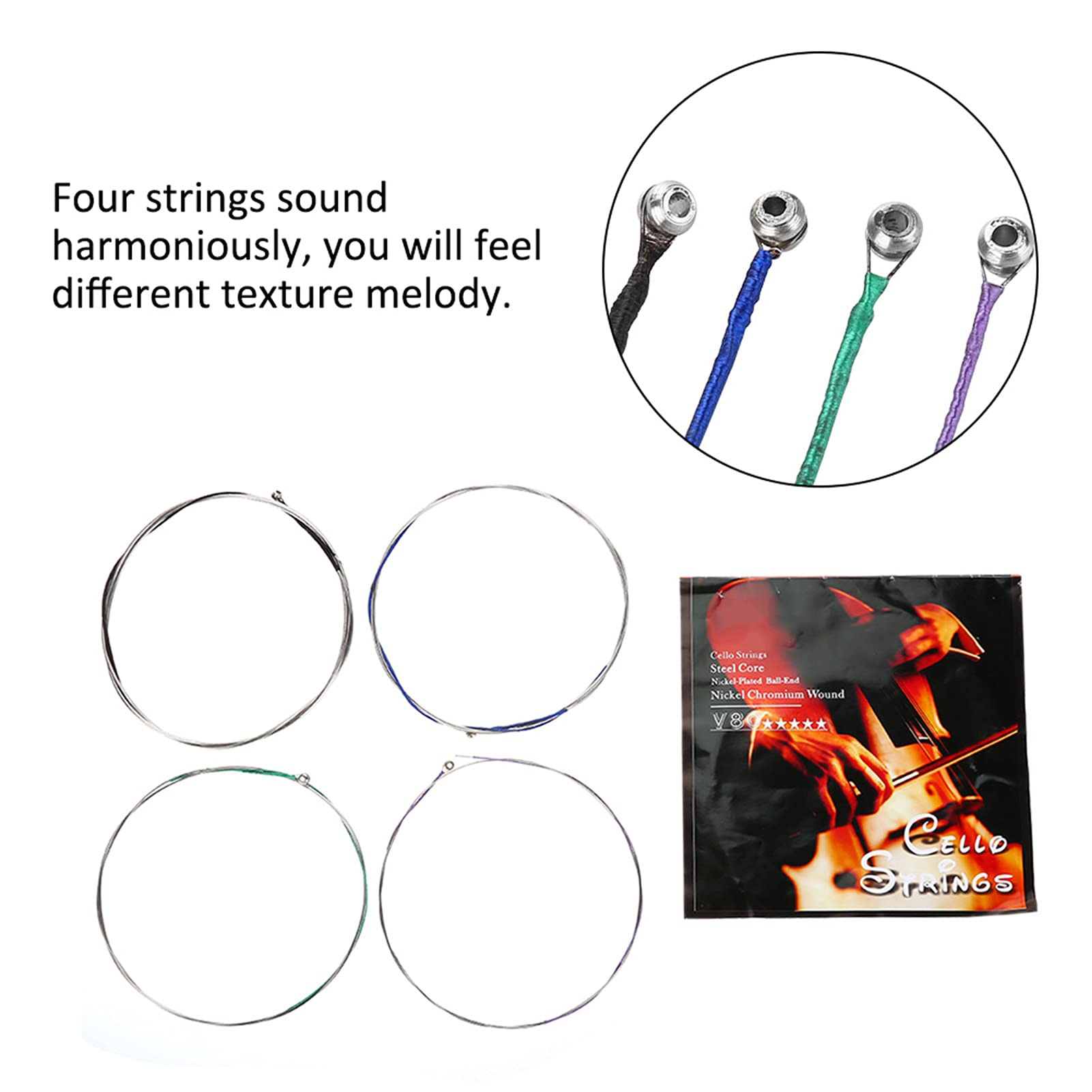 Premium Steel Cello Strings Set - Professional Grade Cello Accessories for Enhanced Performance & Durability | Ideal for Concerts, Orchestras & Music Practice