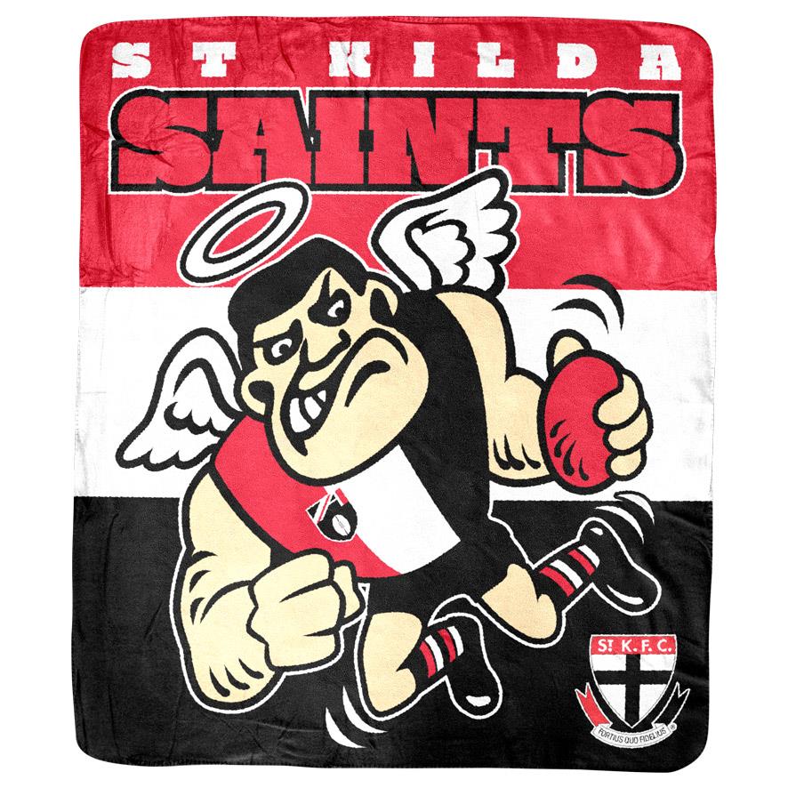 St Kilda Saints AFL Coral Fleece Blanket - Soft Cozy Throw for Football Fans - Perfect for Game Day, Home Decor & Gifts