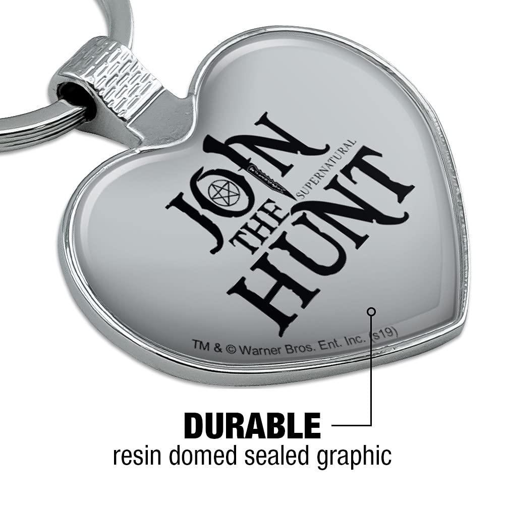 Supernatural Join the Hunt Keychain - Heart Love Metal Key Ring for Fans | Perfect for Keys, Bags & Gifts - GRAPHICS & MORE