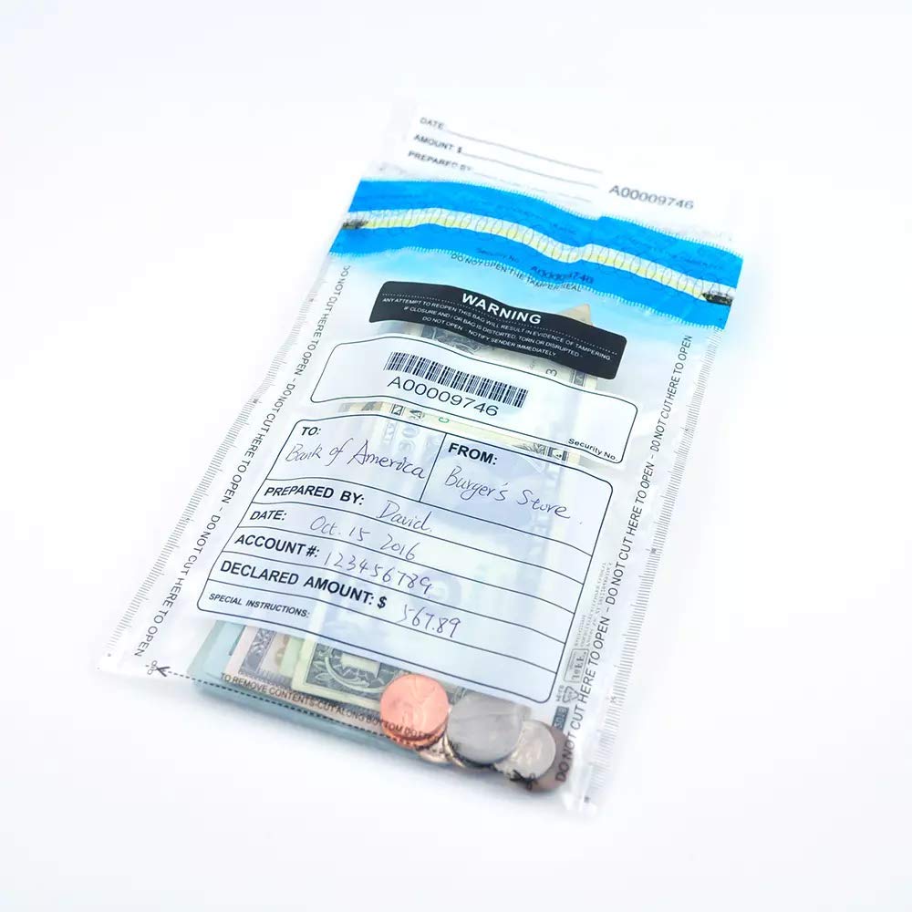 Tamper-Evident Clear Deposit Bags 6x9 Inches (300 Pack) - Security Bank Deposit Envelopes for Cash, Checks & Valuables - Ideal for Banks, Retail Stores & Small Businesses