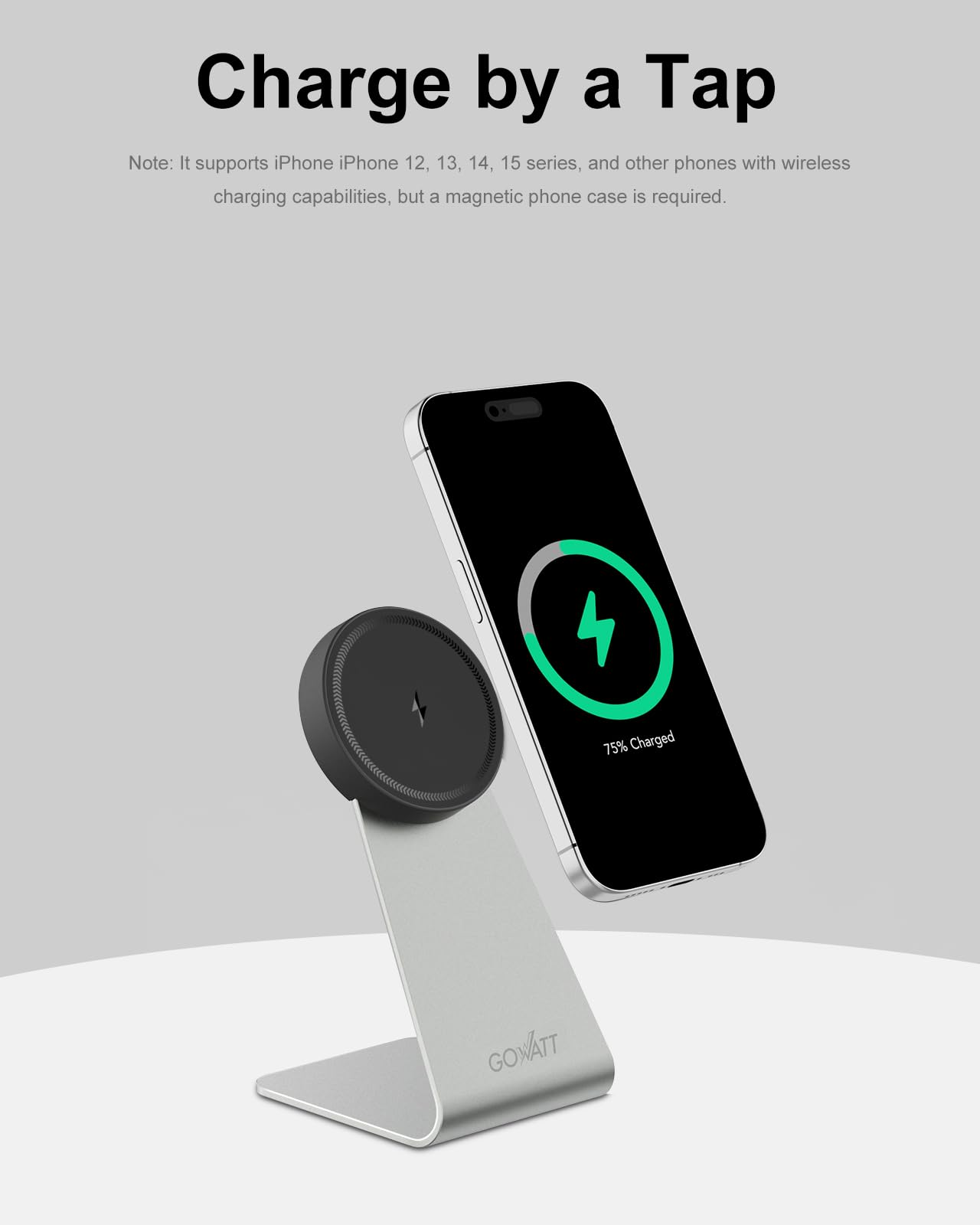 15W Fast Magnetic Wireless Charging Stand for iPhone 16/15/14/13/12 & AirPods - 2 Pack MagSafe Charger with Nightstand Mode for Bedroom & Office Use