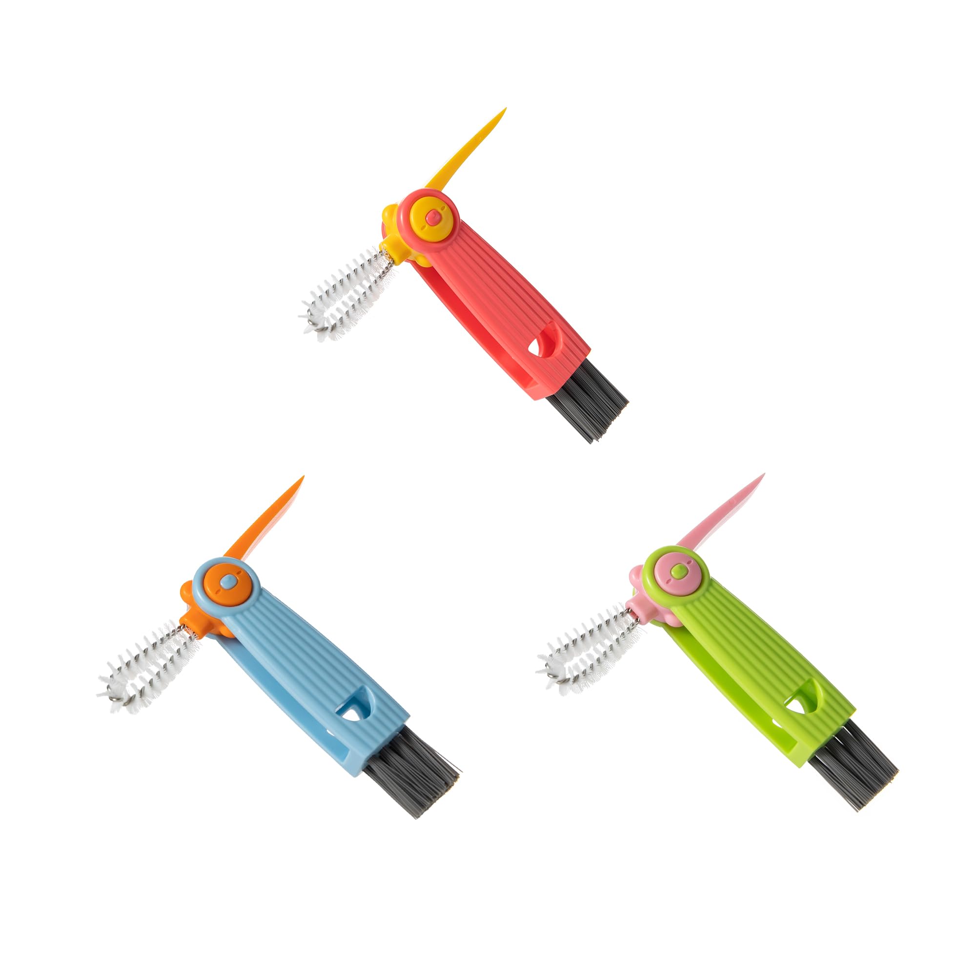 3-in-1 Cup & Bottle Cleaning Brush Set - Kitchen & Baby Bottle Cleaner Tools (3Pcs) for Home Use