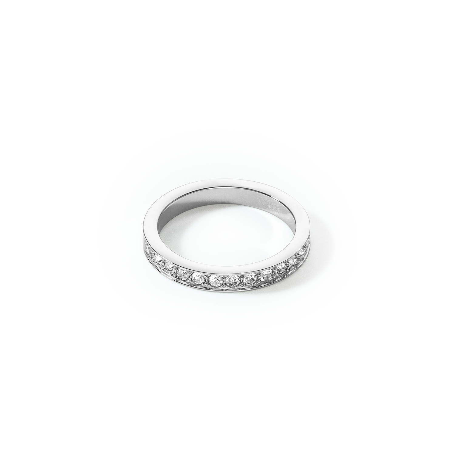 Stainless Steel Crystal Ring for Women - Elegant Slim Silver Band with Sparkling Stones | Perfect for Weddings, Parties & Everyday Wear