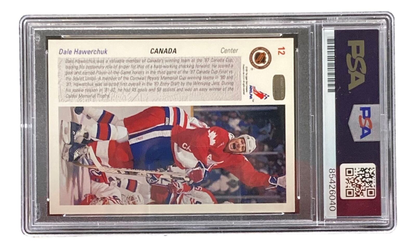 Dale Hawerchuk Autographed 1991 Upper Deck #12 Buffalo Sabres Hockey Card - PSA Certified - Perfect for NHL Collectors & Hockey Fans Display