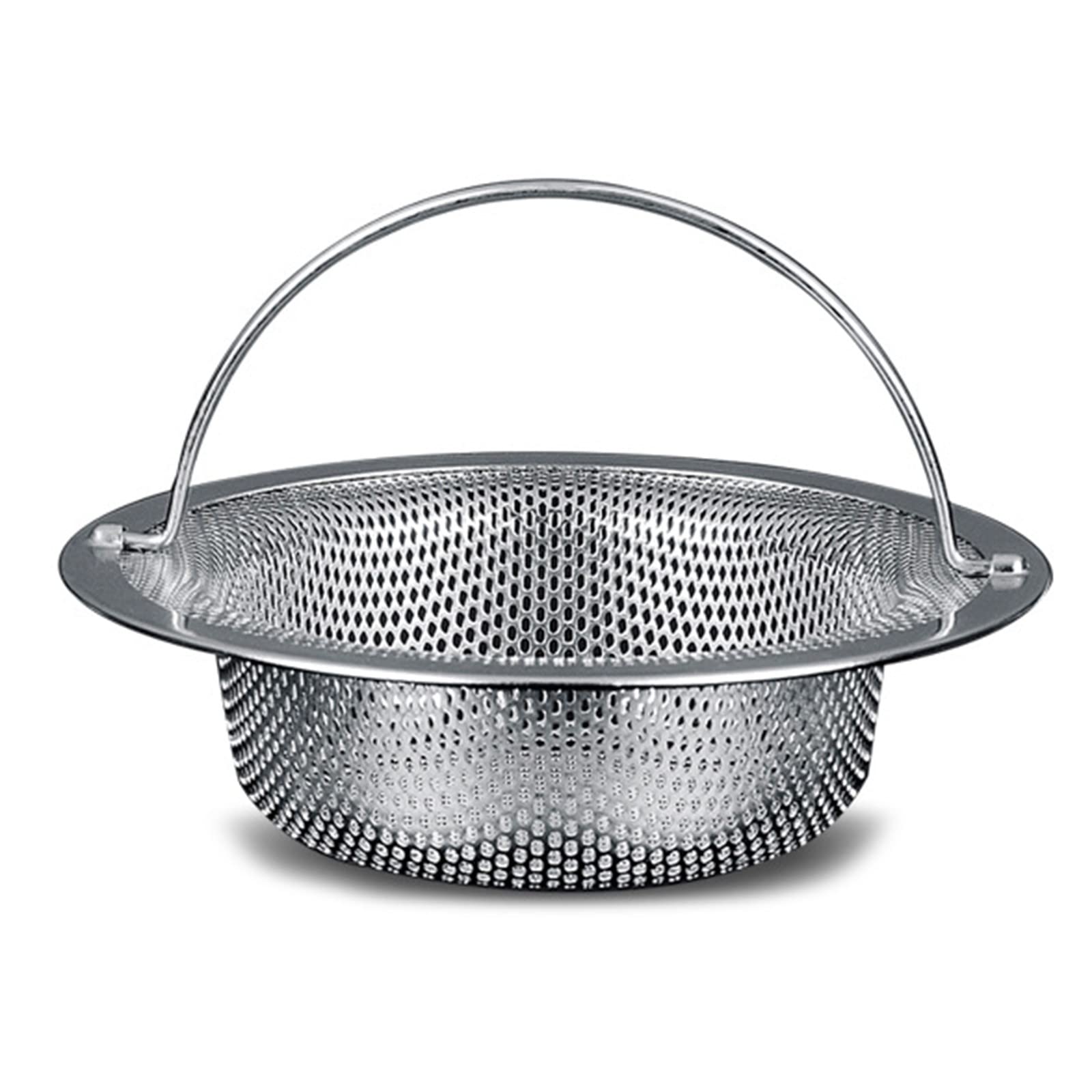 KSHQU Rust-Free 304 Stainless Steel Kitchen Sink Strainer with Foldable Handle, 4.5 Inch Drainer for Efficient Kitchen, Dining & Bar Use - Perfect for Daily Cooking and Dishwashing