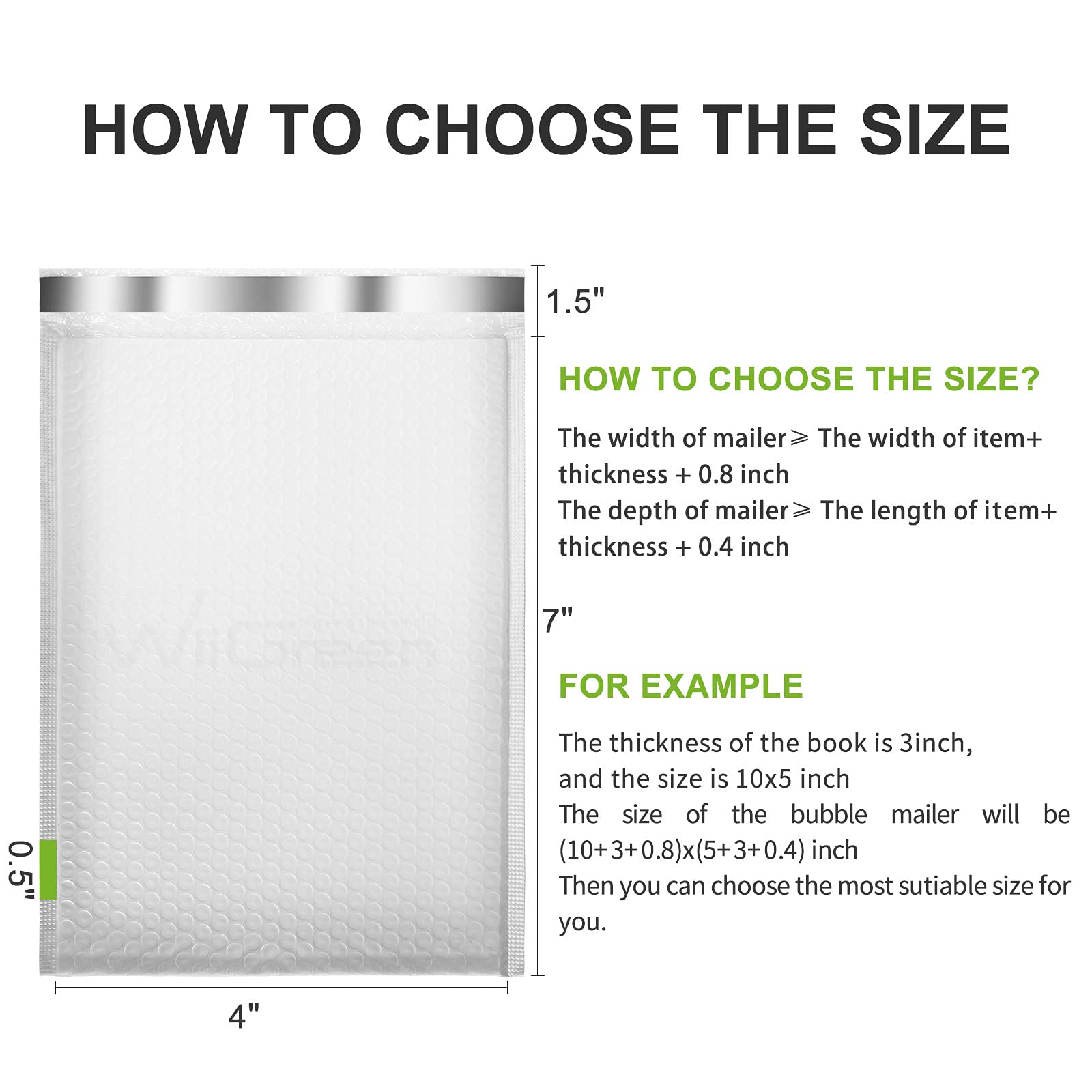 1000 PCS 5x7 Inch White Poly Bubble Mailers - Self Seal Padded Envelopes for Shipping, Mailing & Gift Packaging - Tear Resistant & Protective Bags (Actual Size 4x7 Inch) - Perfect for Ecommerce, Small Business & Online Sellers