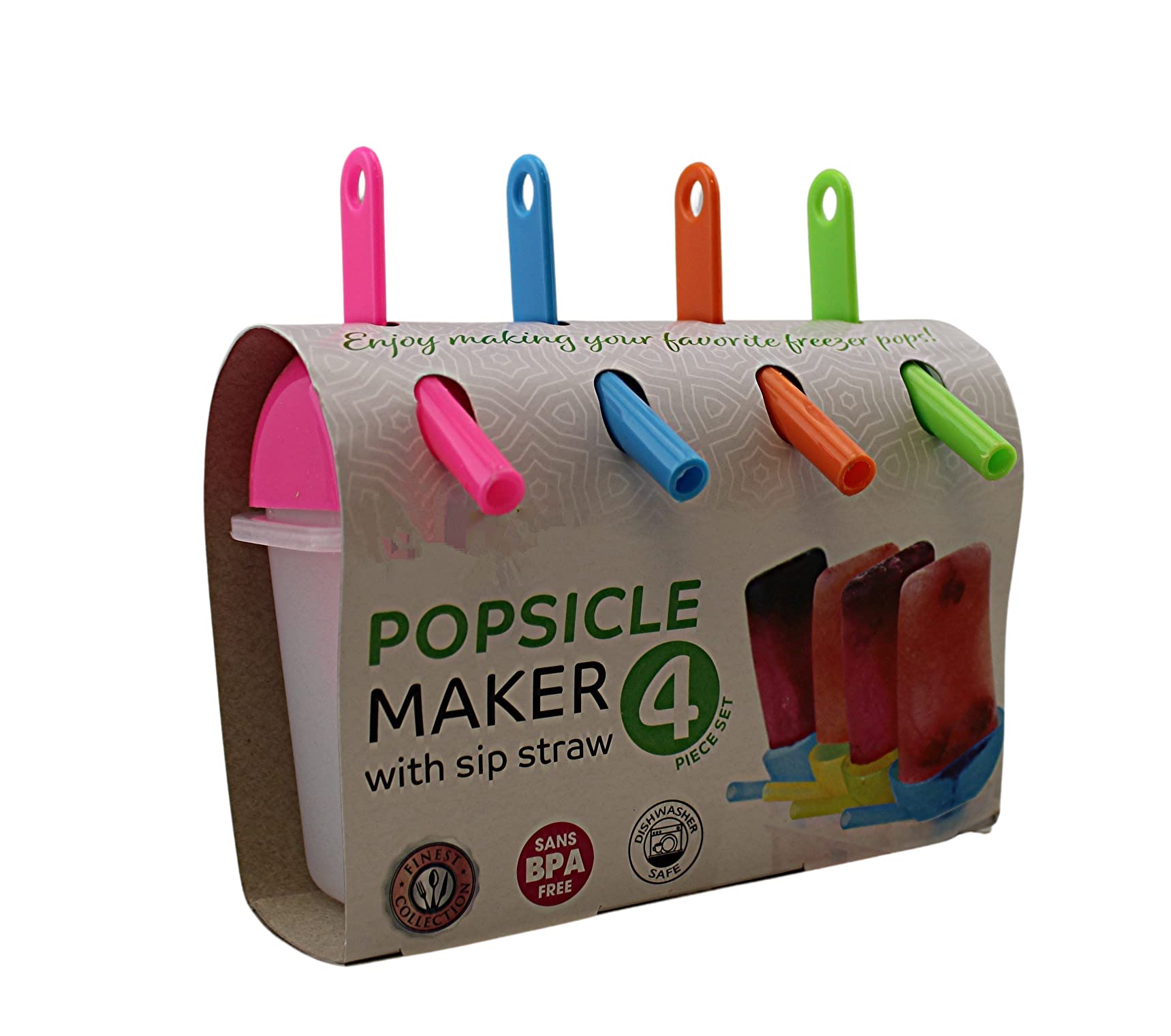BPA-Free Ice Lolly Pop Mold Popsicle Maker with Straw - DIY Healthy Frozen Treats for Kids, Summer Snacks, and Party Favors | Perfect for Home, Picnics, and Backyard BBQs