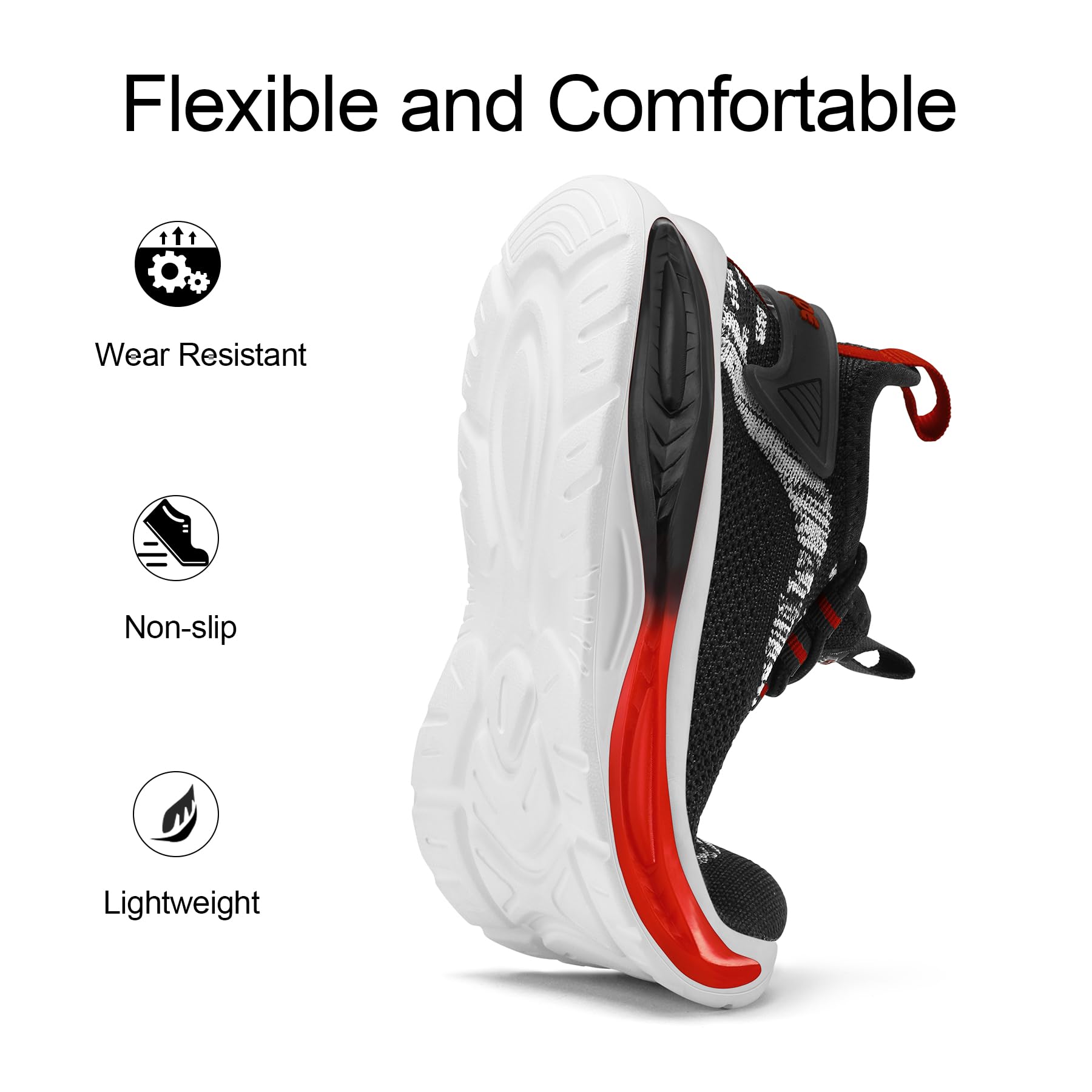 RUNSIDE Boys Girls Sneakers - Lightweight Breathable Lace-Up Kids Tennis Shoes for Walking, Running & Gym - Comfortable Outdoor Sports Shoes for Little Kids & Big Kids - Perfect for School, Playground & Daily Activities