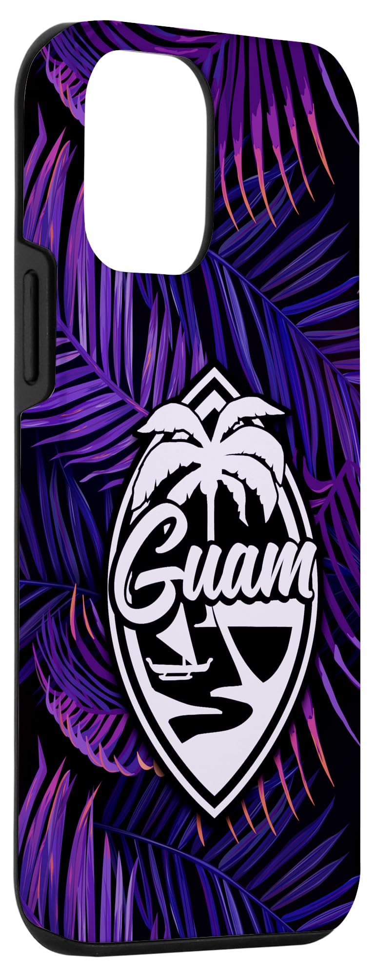 iPhone 12 Mini Colorful Tropical Palm Guam Case - Durable Protective Phone Cover with Vibrant Island Design - Perfect for Beach Vacations, Summer Outings & Tropical Travel