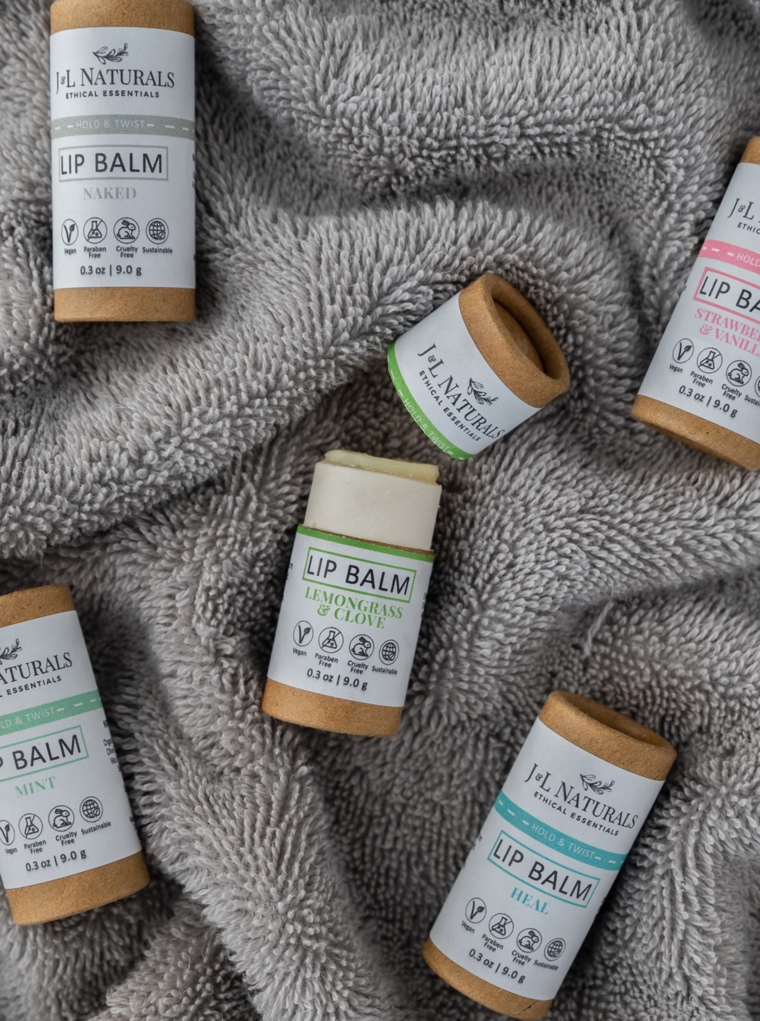 Organic Lip Balm Bundle - 6 Pack Hydrating & Moisturizing Lip Care for Dry Lips - Natural Naked Tint Lip Balm Set for Daily Use, Gifts, Travel & On-the-Go
