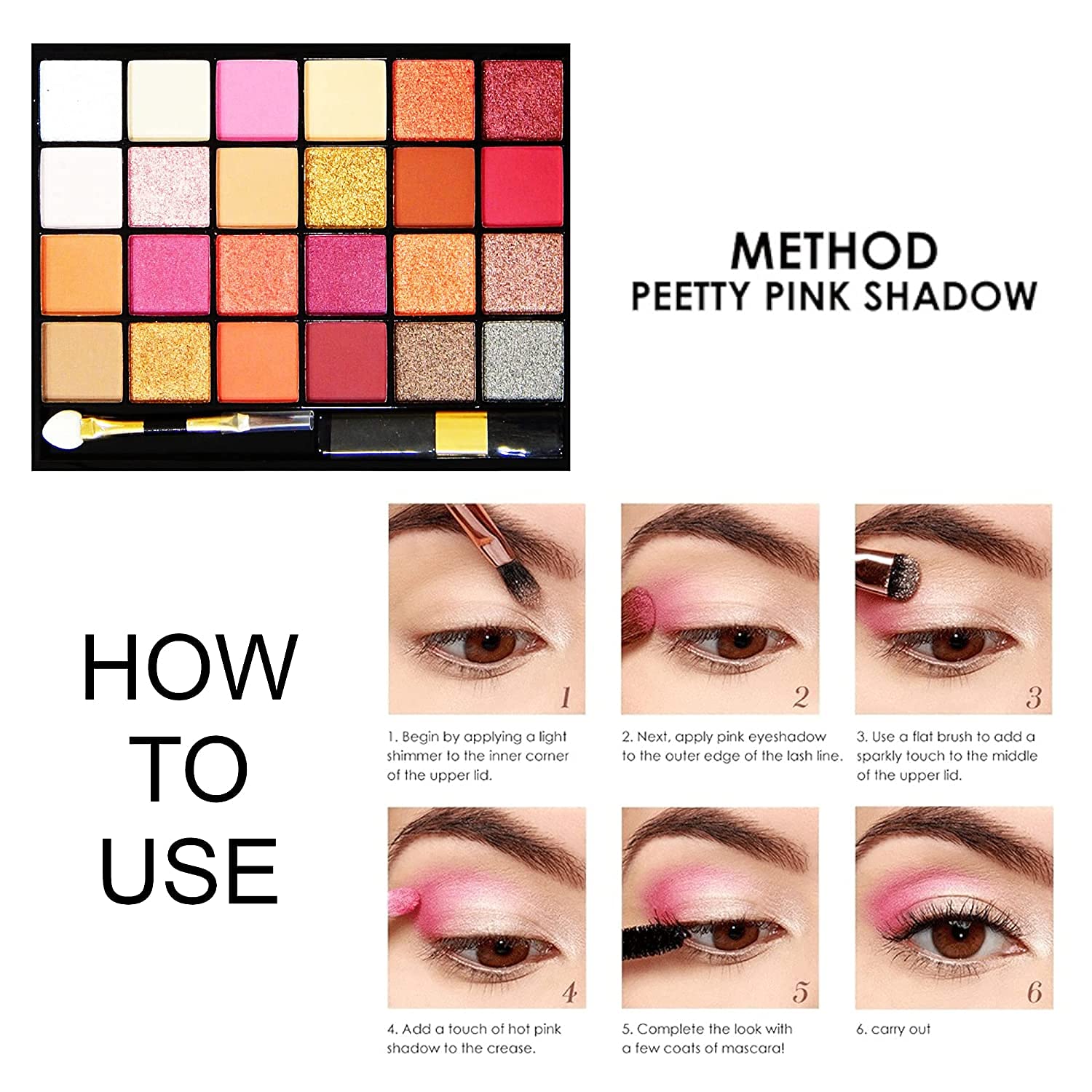 HUDA CRUSH BEAUTY Eyeshadow Palette with Brush Set - All-in-One Makeup Kit with Pigmented Eyeshadows & Pink Foundation Blending Brush for Face Makeup | Perfect for Professional Makeup Artists & Everyday Glam Looks