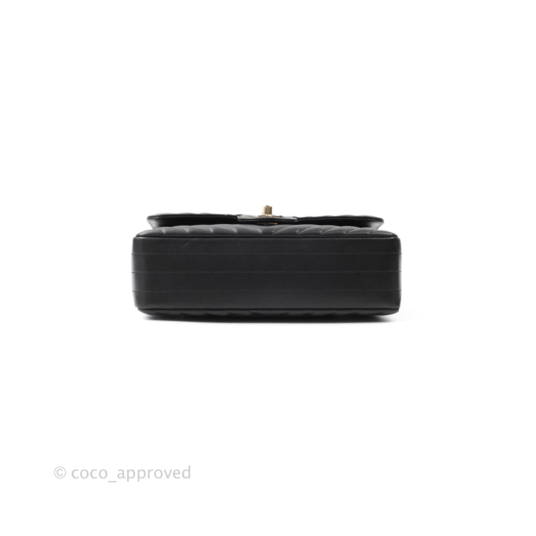 Chanel Classic Chevron Small Medium Double Flap Bag - Black Lambskin Leather with Gold Hardware | Luxury Handbag for Women, Perfect for Parties, Dates & Everyday Elegance