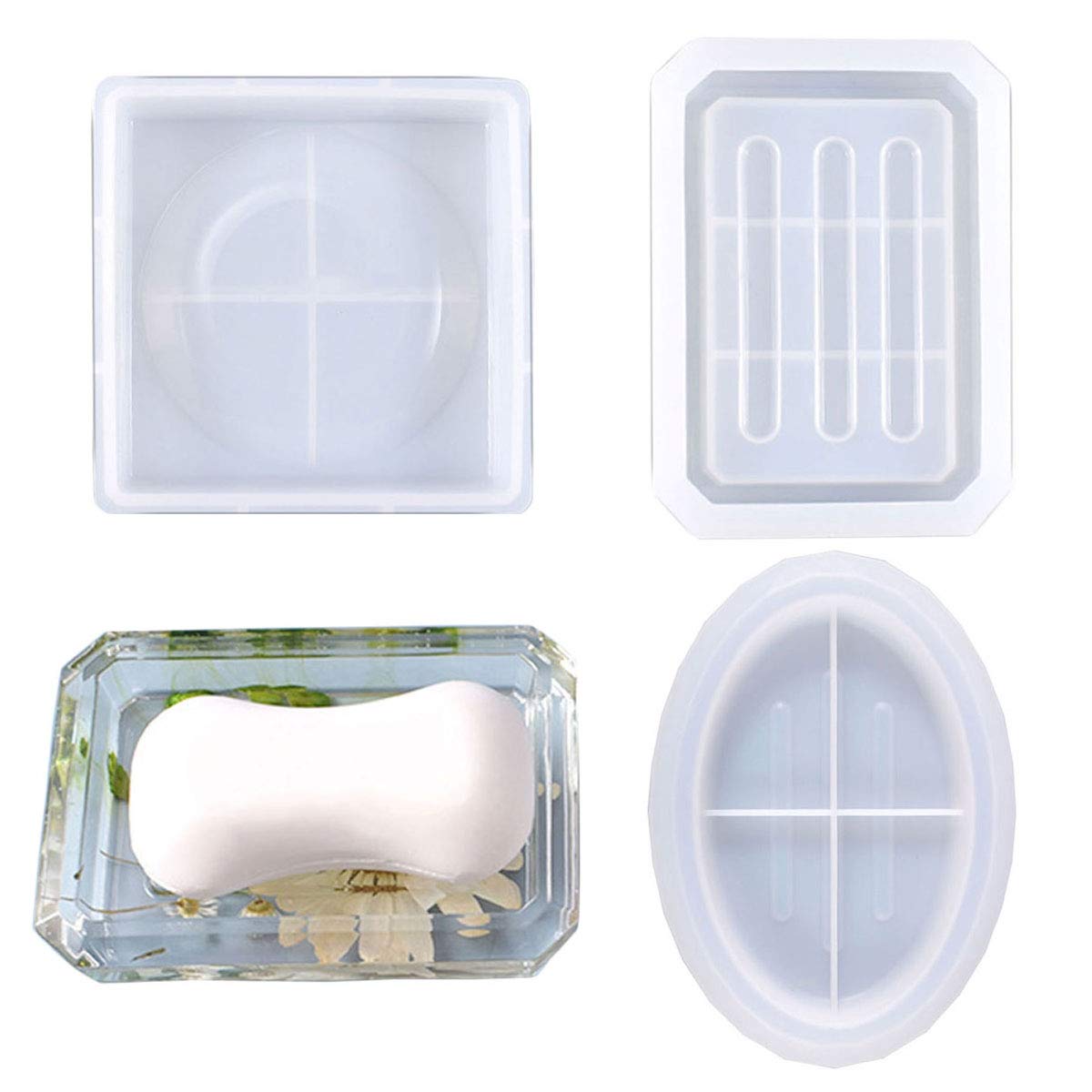 GSHOOTS Silicone Soap Dish Molds - Epoxy Resin Jewelry Tray & Ring Holder DIY Casting Molds for Handmade Crafts, Bathroom Storage, Home Decor (D) - Perfect for DIY Jewelry Making, Soap Display & Bathroom Organization