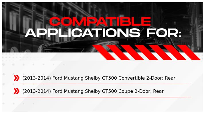 R1 Concepts Rear Brake Pads and Rotors Kit - Ceramic Brake Pads & Drilled/Slotted Rotors - Compatible with 2013-2014 Ford Mustang GT, V6 - Perfect for Performance Driving & Daily Commute