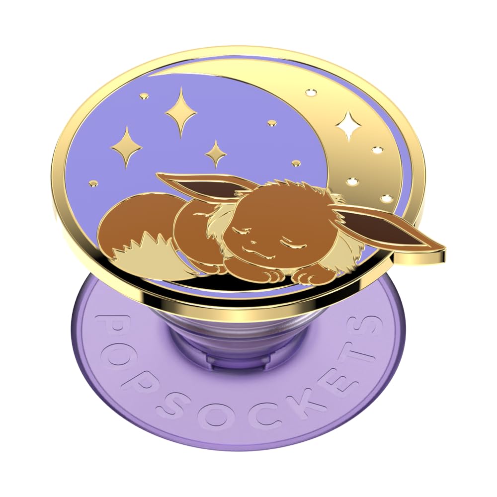 Pokemon Enamel Sleeping Eevee Phone Grip with Expanding Kickstand - PopSockets for iPhone & Android - Perfect for Gaming, Watching Videos, and Secure Phone Handling