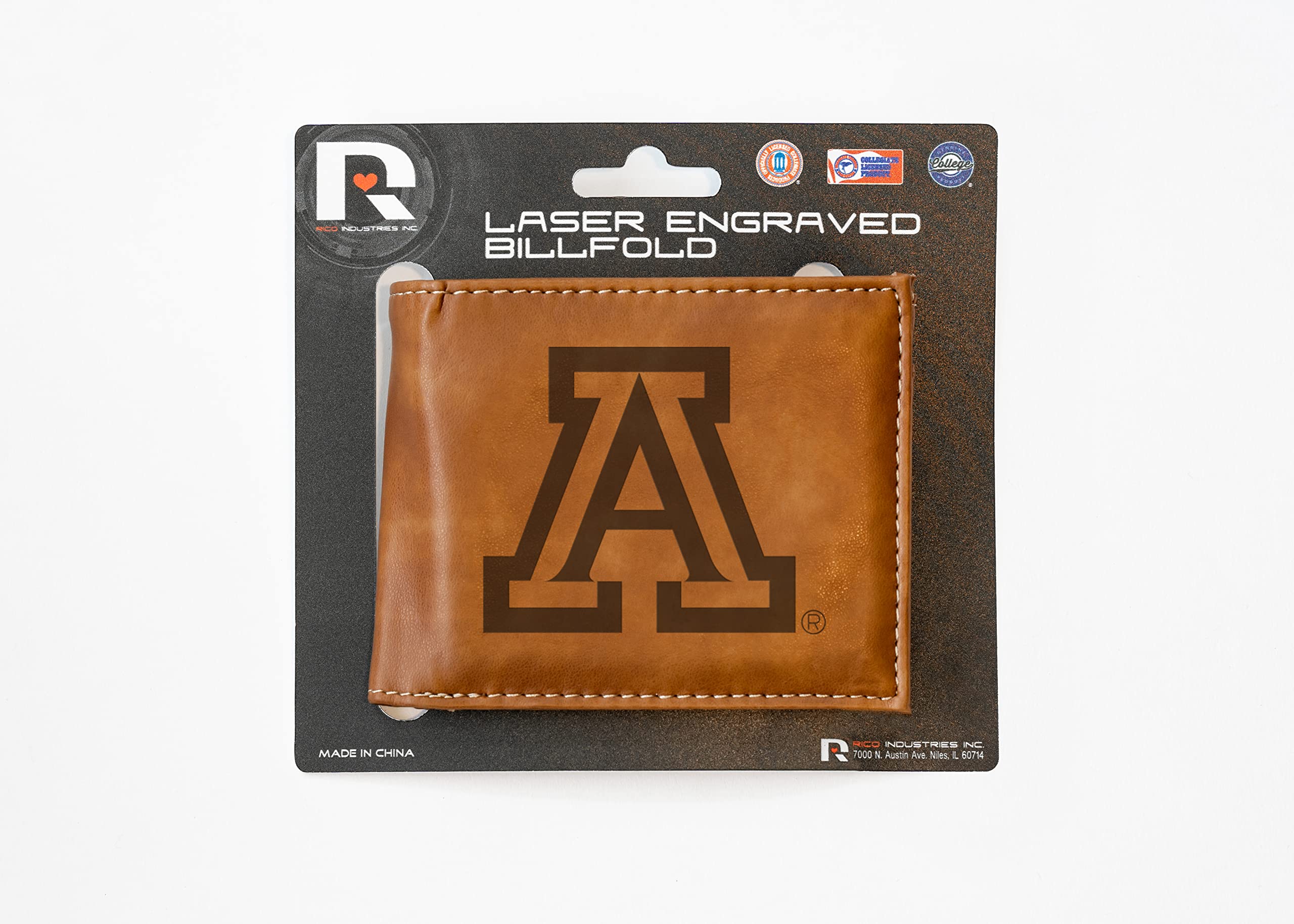 NCAA Laser Engraved Slim Billfold Wallet for Men - Personalized College Team Design - Perfect Gift for Graduation, Game Day & Everyday Use