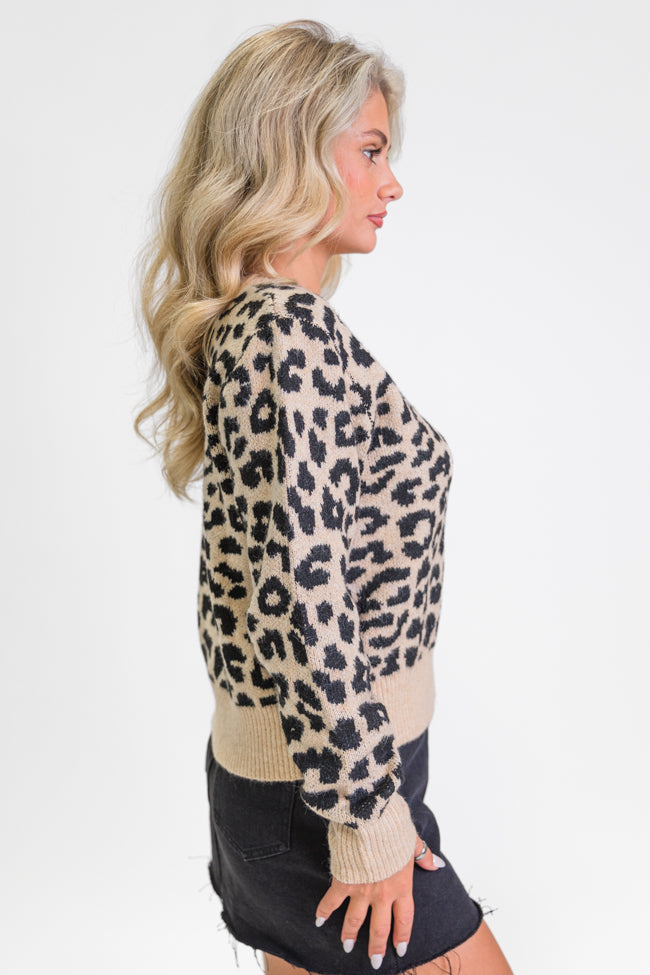 Fierce Feelings V-Neck Leopard Print Sweater for Women | Cozy & Stylish Pullover | Perfect for Casual Outfits & Fall Fashion