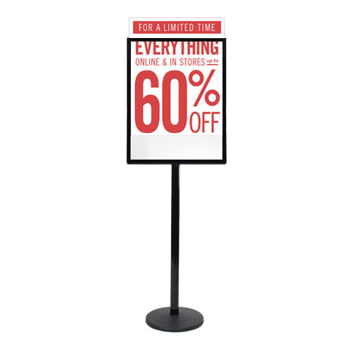 22x28 Poster Stand - Heavy Duty Steel Sign Holder with Top Load & Quick Change Slot - Perfect for Retail Displays, Trade Shows, and Restaurant Menu Boards