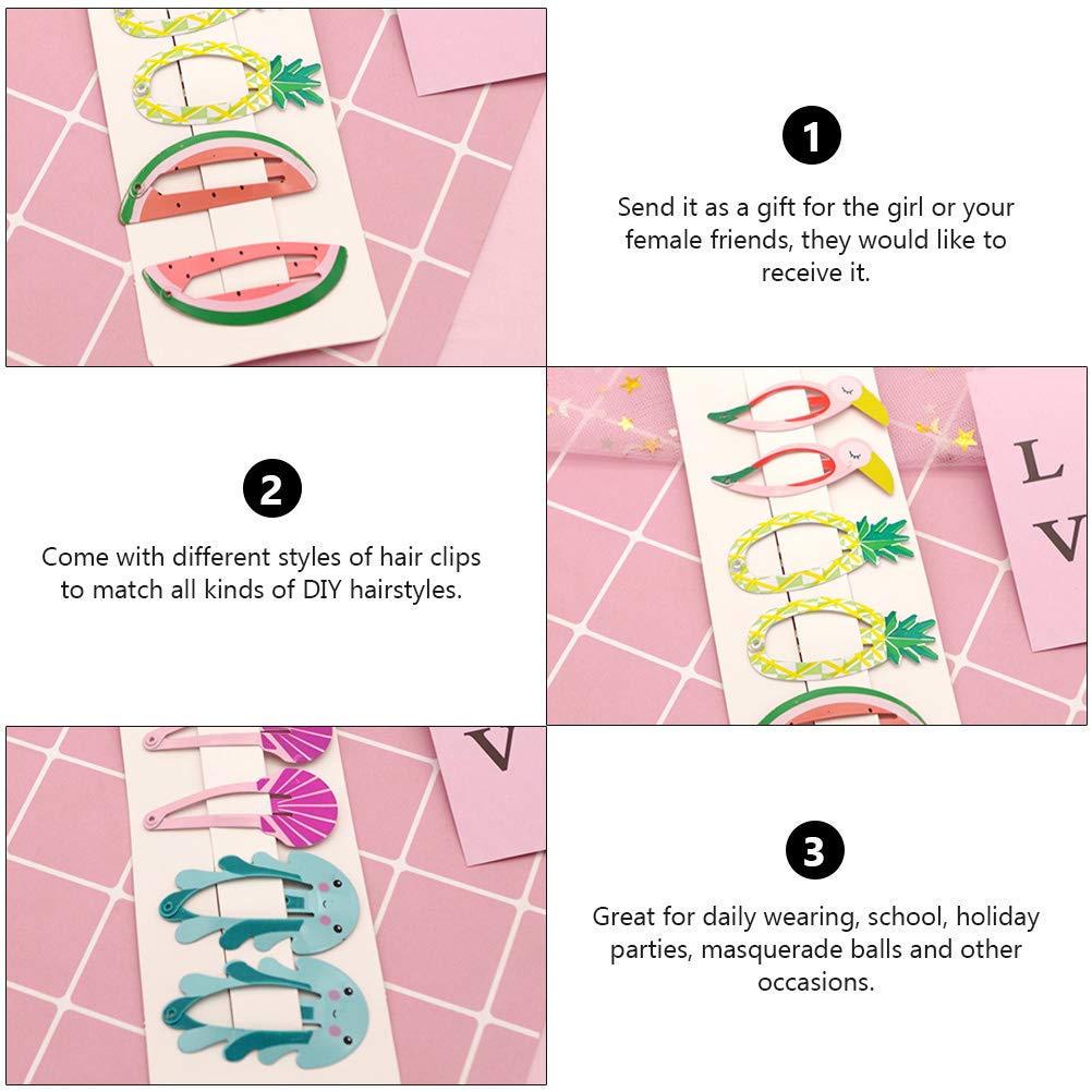 16PCS Cartoon Fruit Hair Clips for Girls - Cute BB Clip Bow Hair Ties, Snap Hairpins for Kids, Party Headbands & Christmas Hair Accessories - Perfect for School, Birthday Parties & Daily Styling