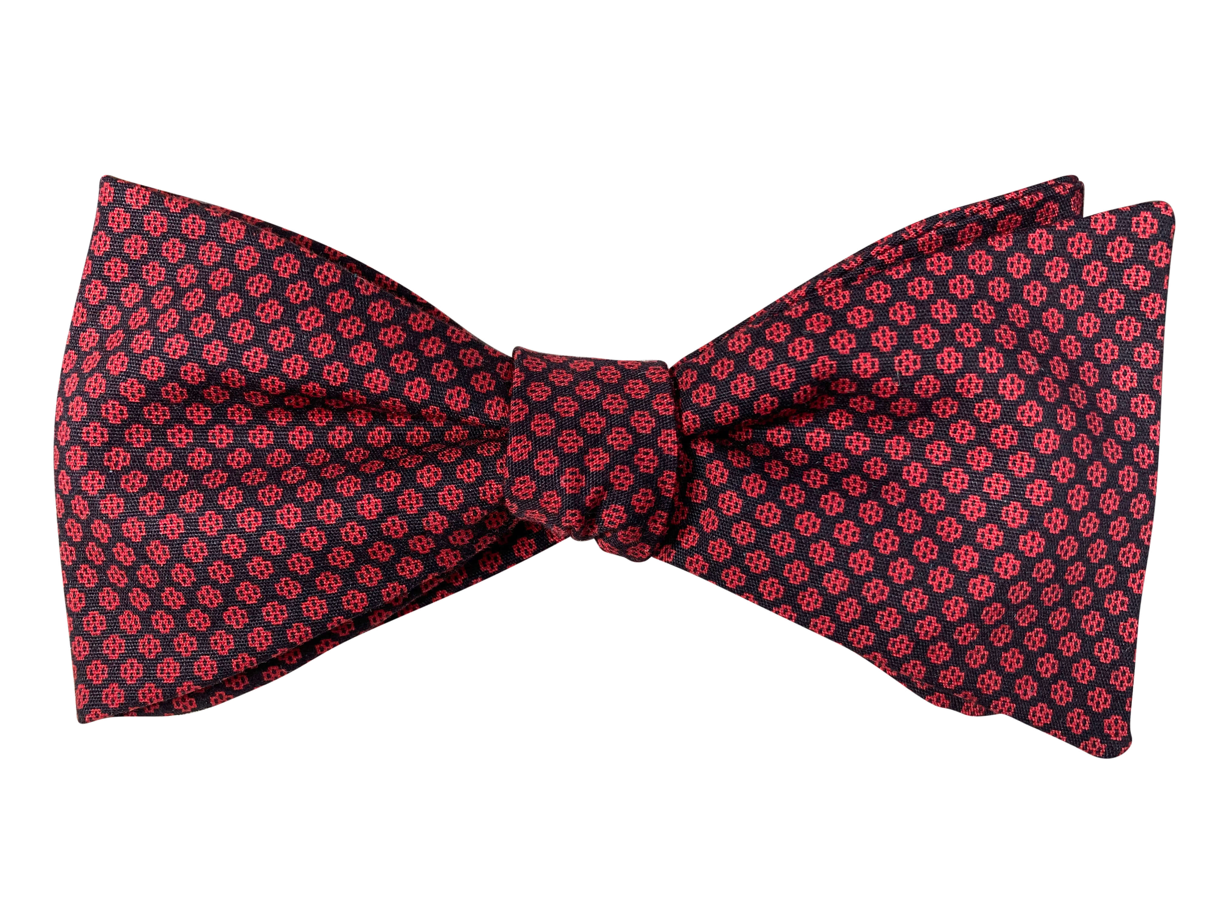 Elegant Red and Black Lotus Bow Tie for Men - Stylish Formal Accessory for Weddings, Prom, and Special Occasions