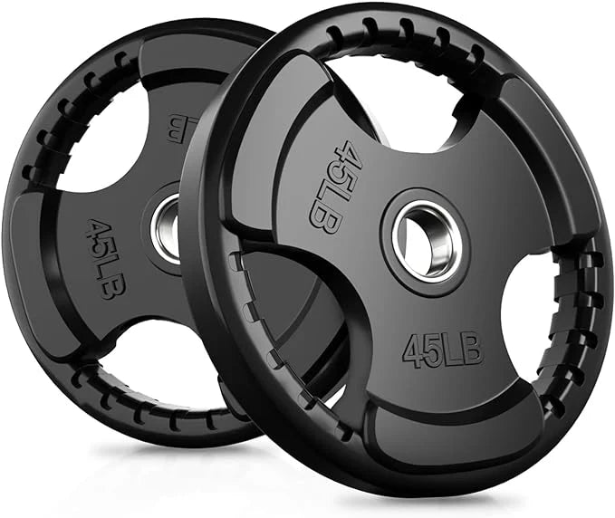 Olympic Rubber Weight Plates - Durable Bumper Plates for CrossFit, Powerlifting & Home Gym Workouts - Perfect for Strength Training & Fitness Routines