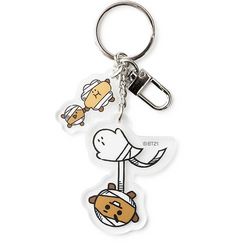 BT21 Knock Knock Who's There Keychain - Cute BTS Character Keyring for Fans, Gifts & Collectibles - Perfect for Backpacks, Keys & K-Pop Merchandise