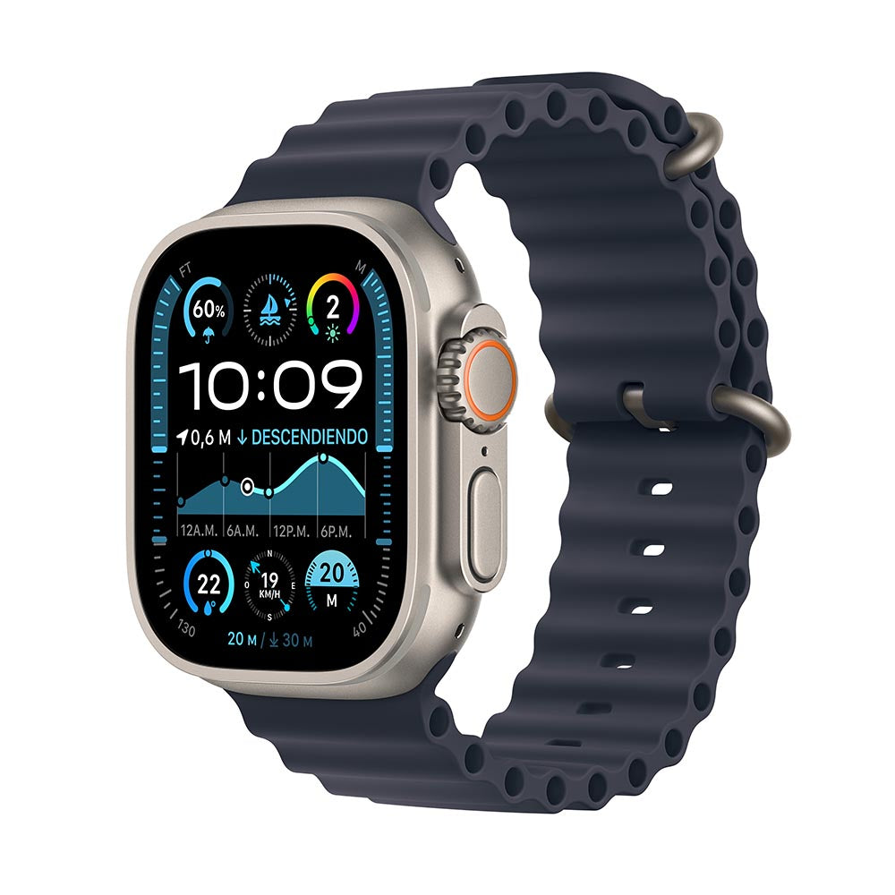Apple Watch Ultra 2 GPS + Cellular 49mm Titanium Case with Ocean Blue Band - Smartwatch for Fitness, Swimming & Outdoor Adventures