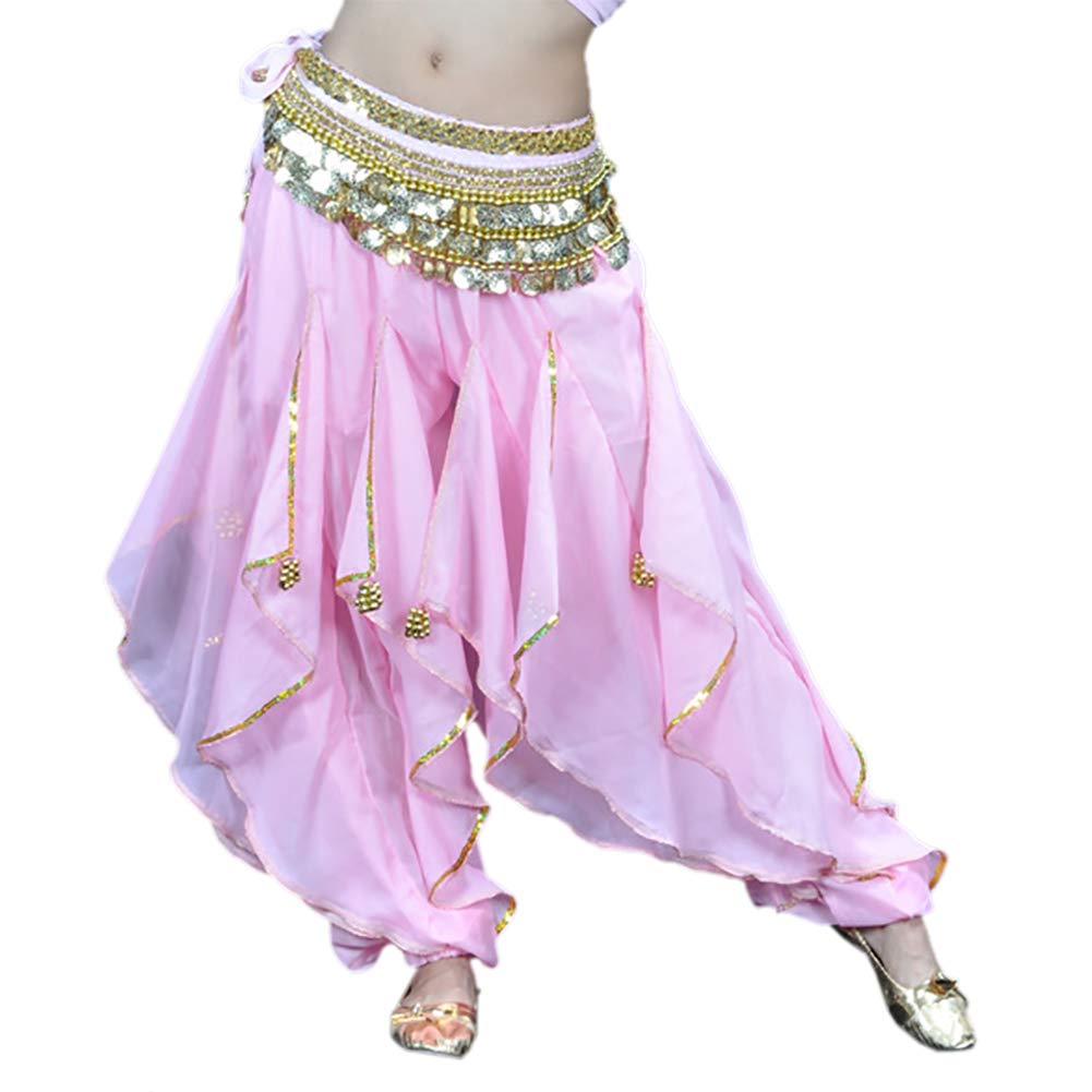 Belly Dance Harem Pants for Women - Tribal Baggy Arabic Yoga Pants - Comfortable Hippie Boho Pants for Dance, Halloween Costume, and Festival Wear
