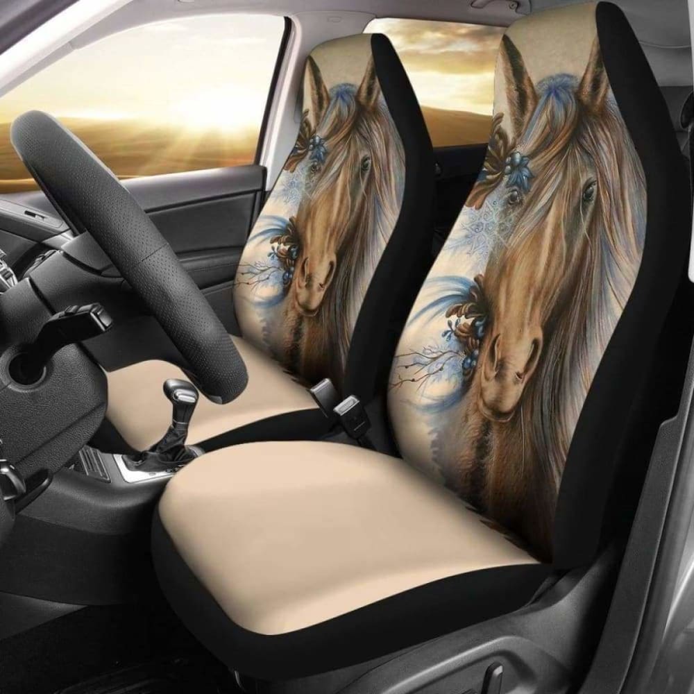 Premium Horse Print Car Seat Covers - Universal Fit for Cars, Trucks & SUVs - Stylish Equestrian Design for Comfort & Protection - Perfect for Horse Lovers, Riders & Western Decor