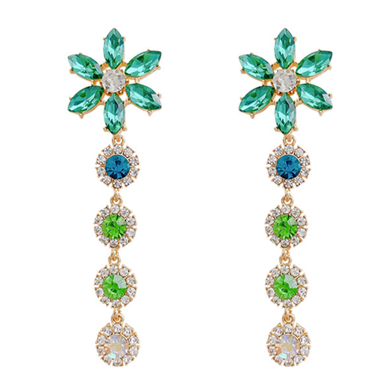 Statement Earrings for Women - Elegant Drop Dangle Hoop Earrings with Flower Design, Shiny & Corrosion Resistant Jewelry | Perfect Gift for Valentine's Day, Anniversary, Wedding | Great for Parties, Date Nights & Special Occasions