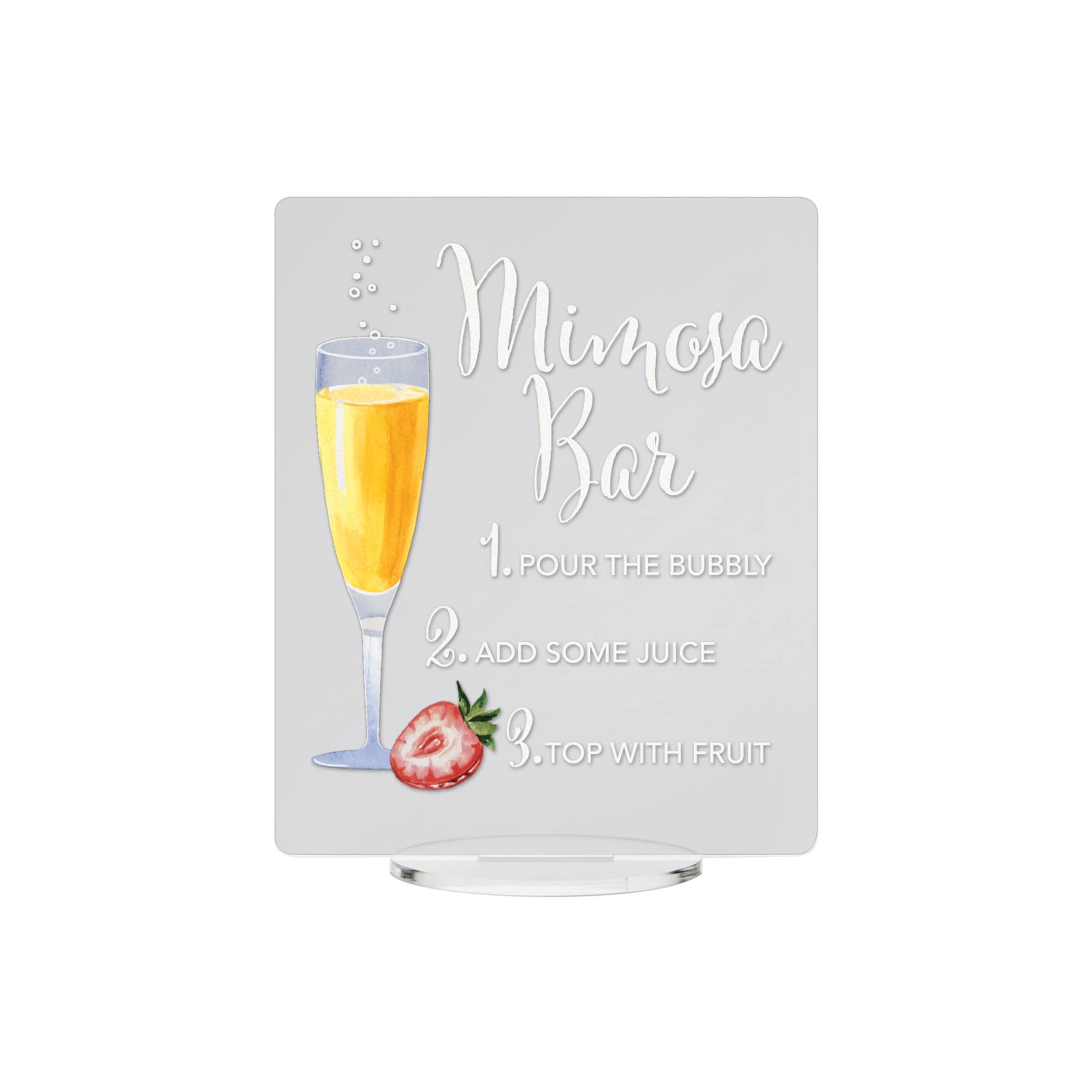 Elegant Mimosa Bar with Fresh Strawberries - Customizable Open Bar Wedding Sign & Cocktail Menu Sign for Weddings, Bridal Showers & Special Events | Perfect for DIY Wedding Decor & Cocktail Party Setup