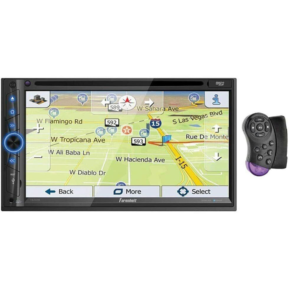 Farenheit TIN 702HB 2 DIN 6.2 Inch LCD Car GPS Navigation System with DVD Player & Multimedia - Perfect for Road Trips, Commuting, and Hands-Free Driving