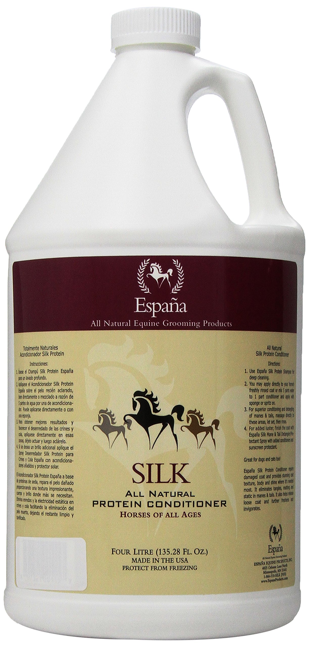 Espana Silk ESP1025E Horse Silk Protein Conditioner - 135.28 oz | Deep Moisturizing & Detangling for Show Horses & Daily Care | Perfect for Competition Prep & Coat Maintenance