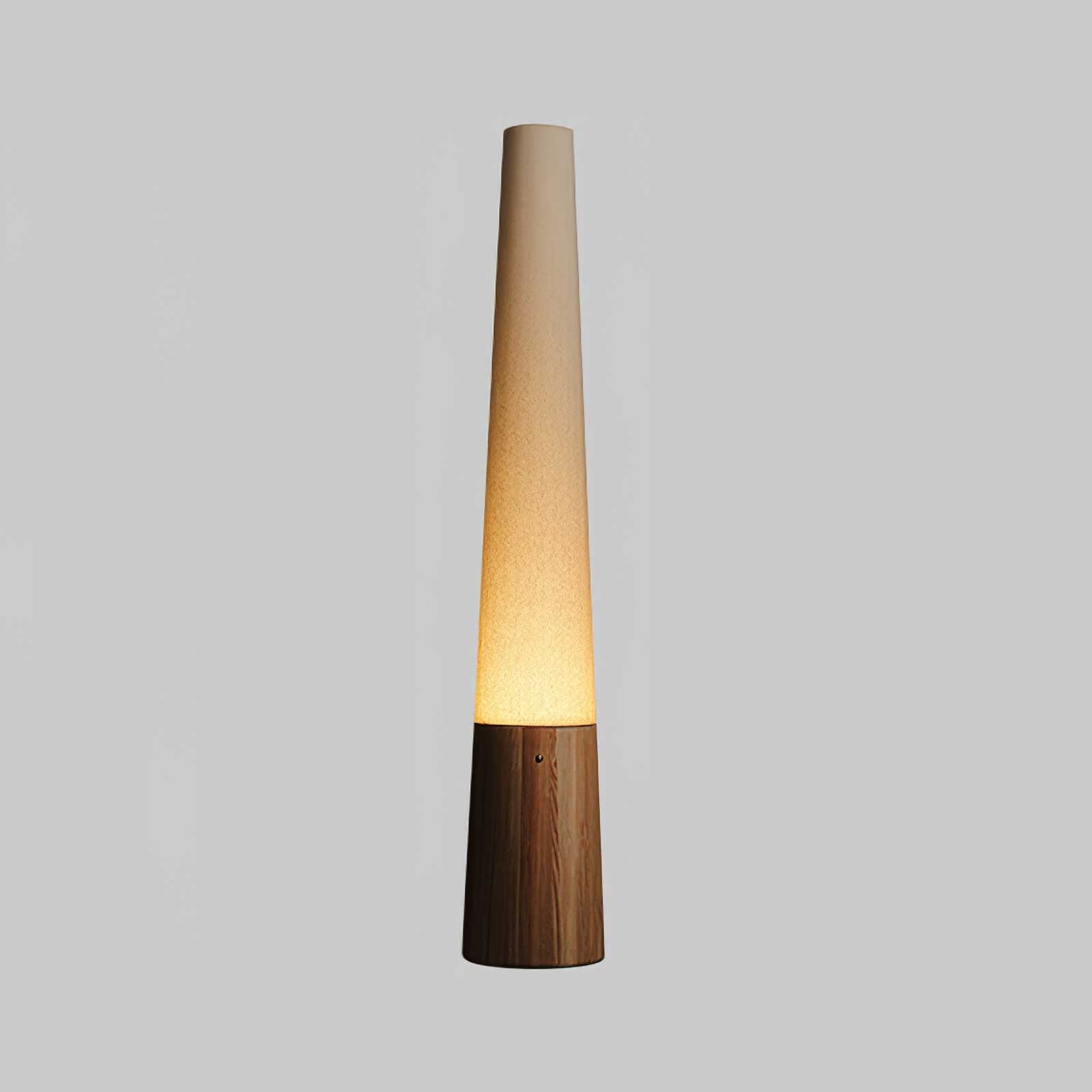Modern Cone Wooden Floor Lamp for Living Room - Adjustable Height Standing Light with Natural Wood Finish - Perfect for Bedroom, Office, or Reading Nook