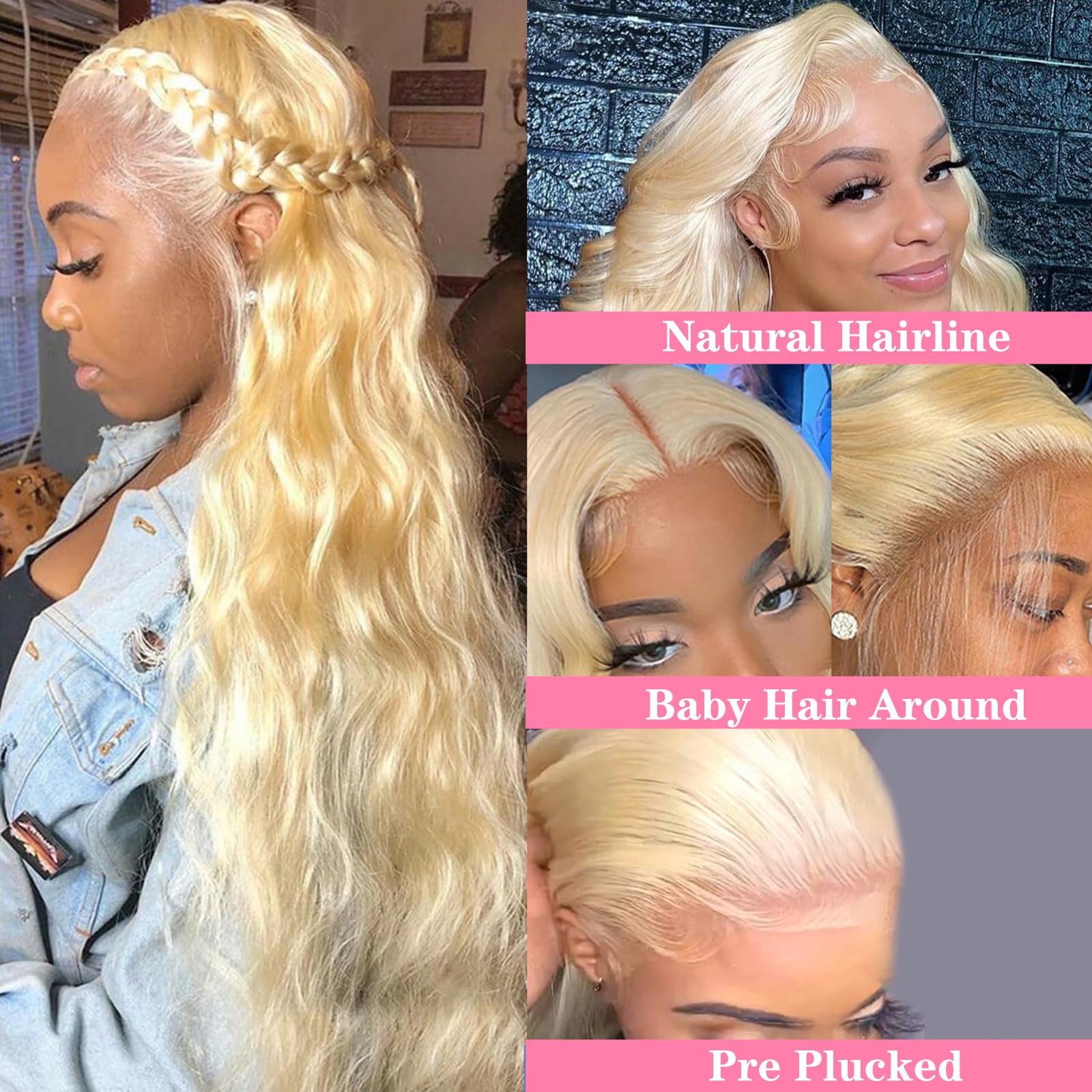 30 Inch 13x6 HD Lace Front Wig Human Hair - Body Wave Blonde 613 Lace Frontal Wig with Pre-Plucked Hairline & Baby Hair (180% Density) - Perfect for Daily Wear, Cosplay, and Special Occasions